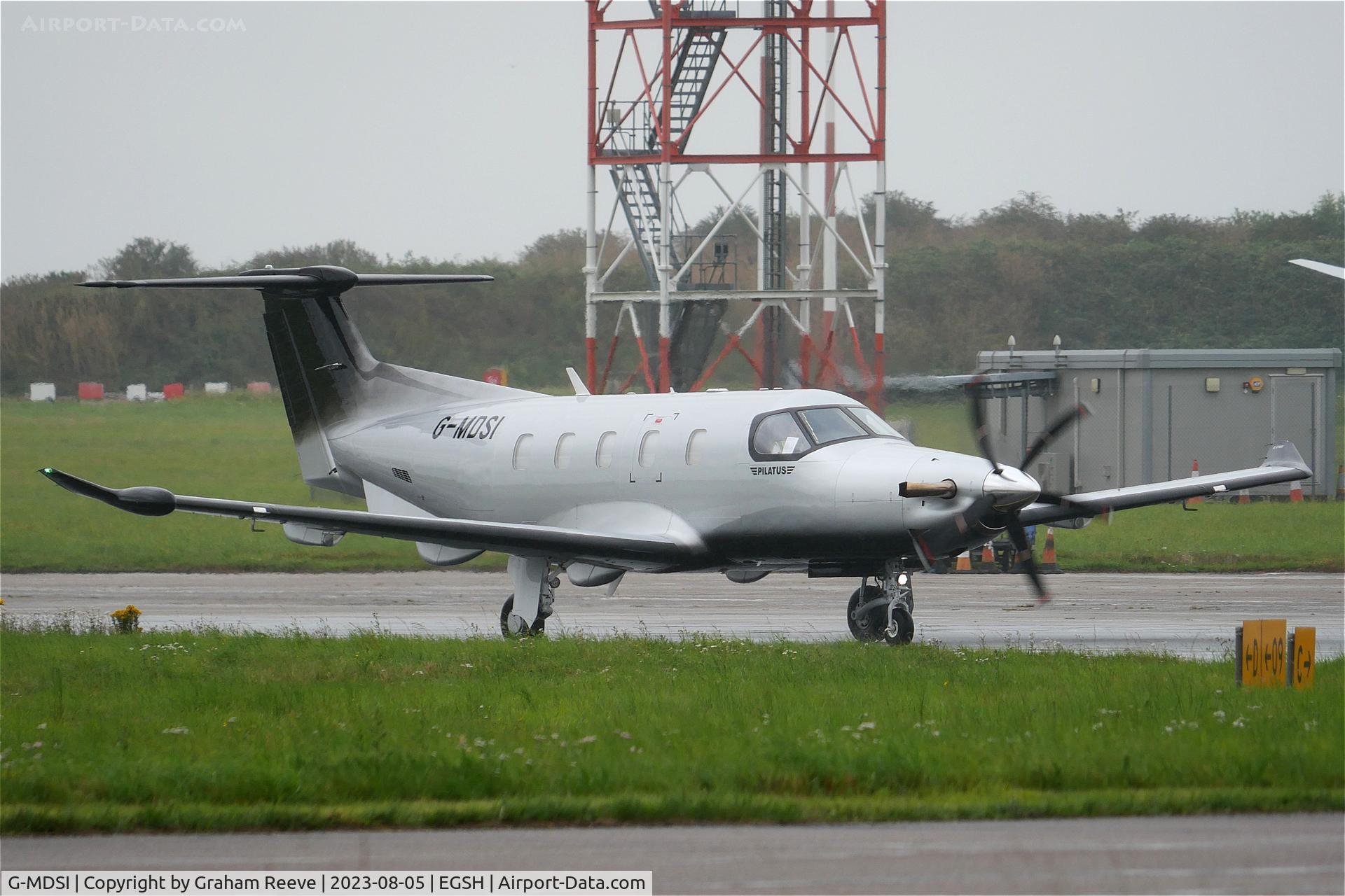 G-MDSI, 2020 Pilatus PC-12/47E C/N 2019, Just landed at Norwich.