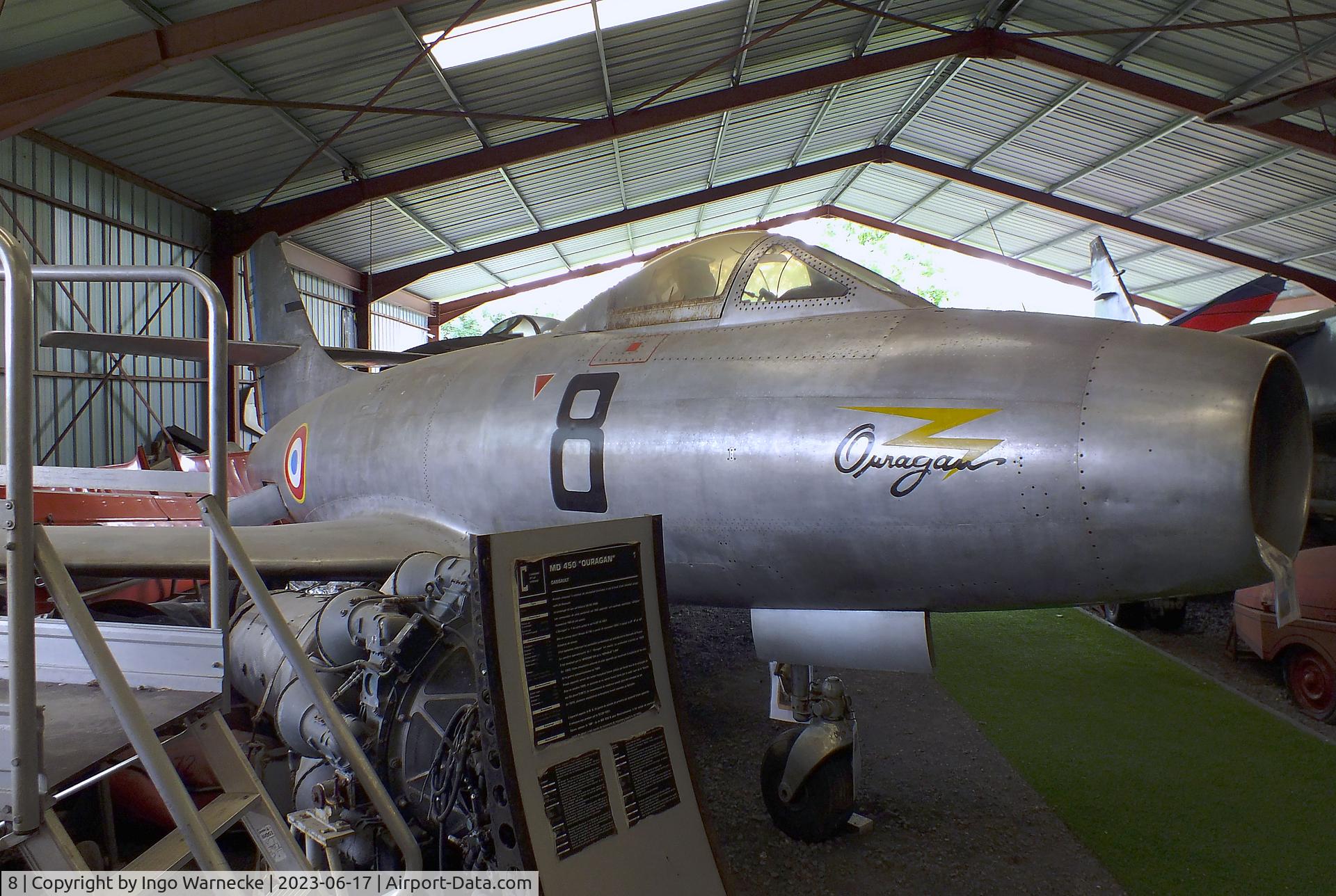 8, Dassault MD-450 Ouragan C/N 8, Dassault MD.450 Ouragan at the Musee de l'Epopee de l'Industrie et de l'Aeronautique, Albert