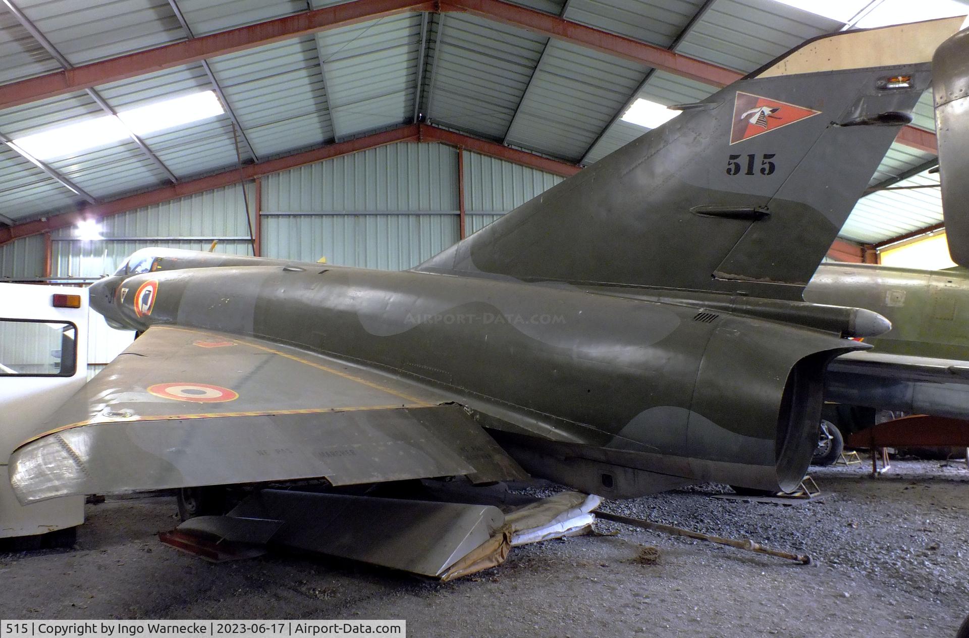 515, 1966 Dassault Mirage IIIE C/N 515, Dassault Mirage III E at the Musee de l'Epopee de l'Industrie et de l'Aeronautique, Albert