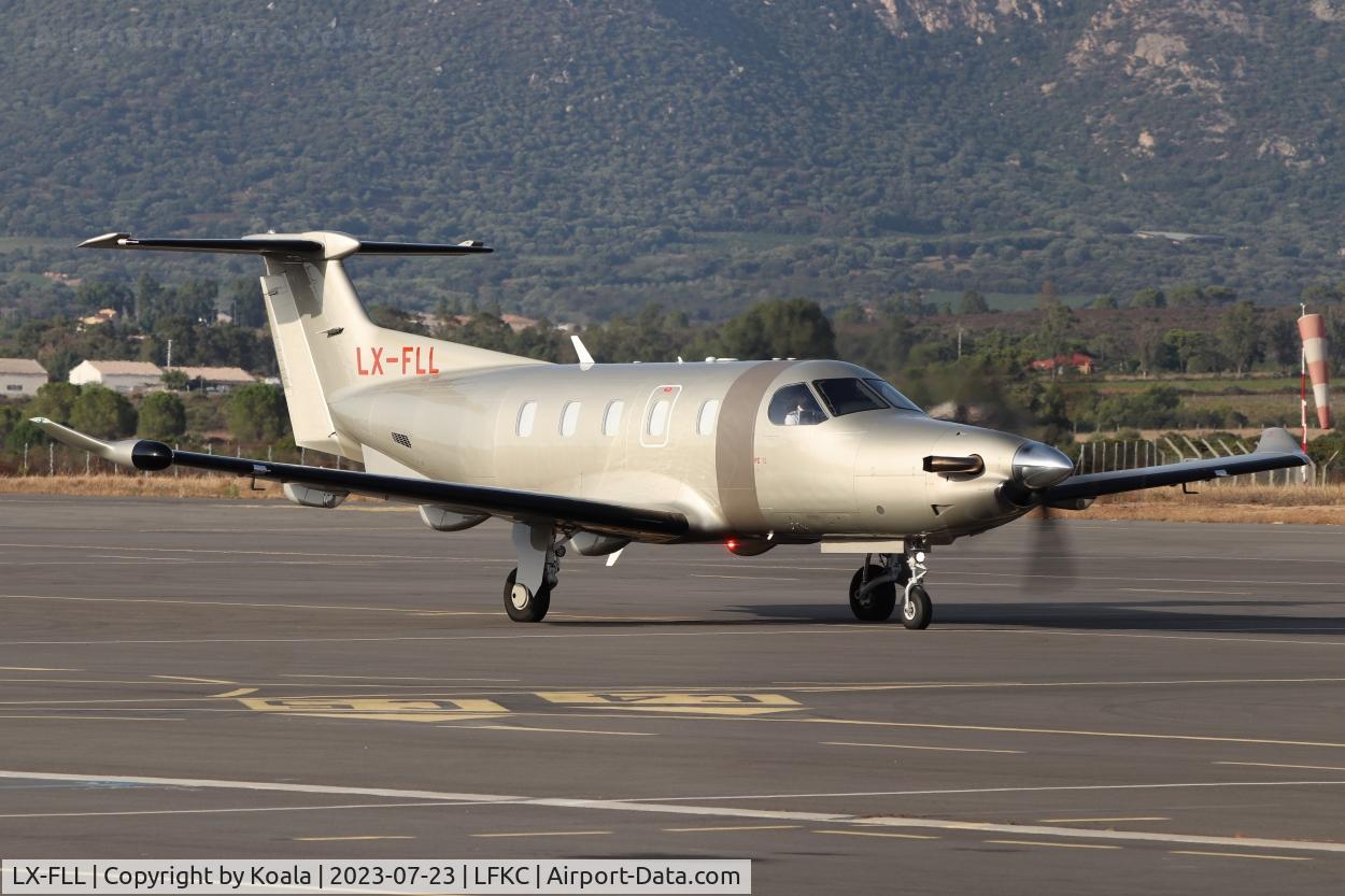 LX-FLL, 2023 Pilatus PC-12/47E NGX C/N 2232, Arrival from Figari (FSC).