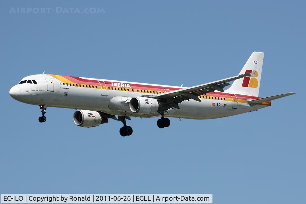 EC-ILO, 2002 Airbus A321-211 C/N 1681, at lhr