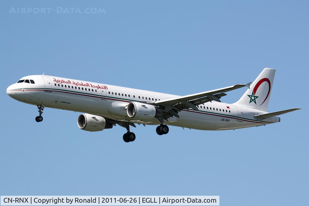 CN-RNX, 2003 Airbus A321-211 C/N 2064, at lhr