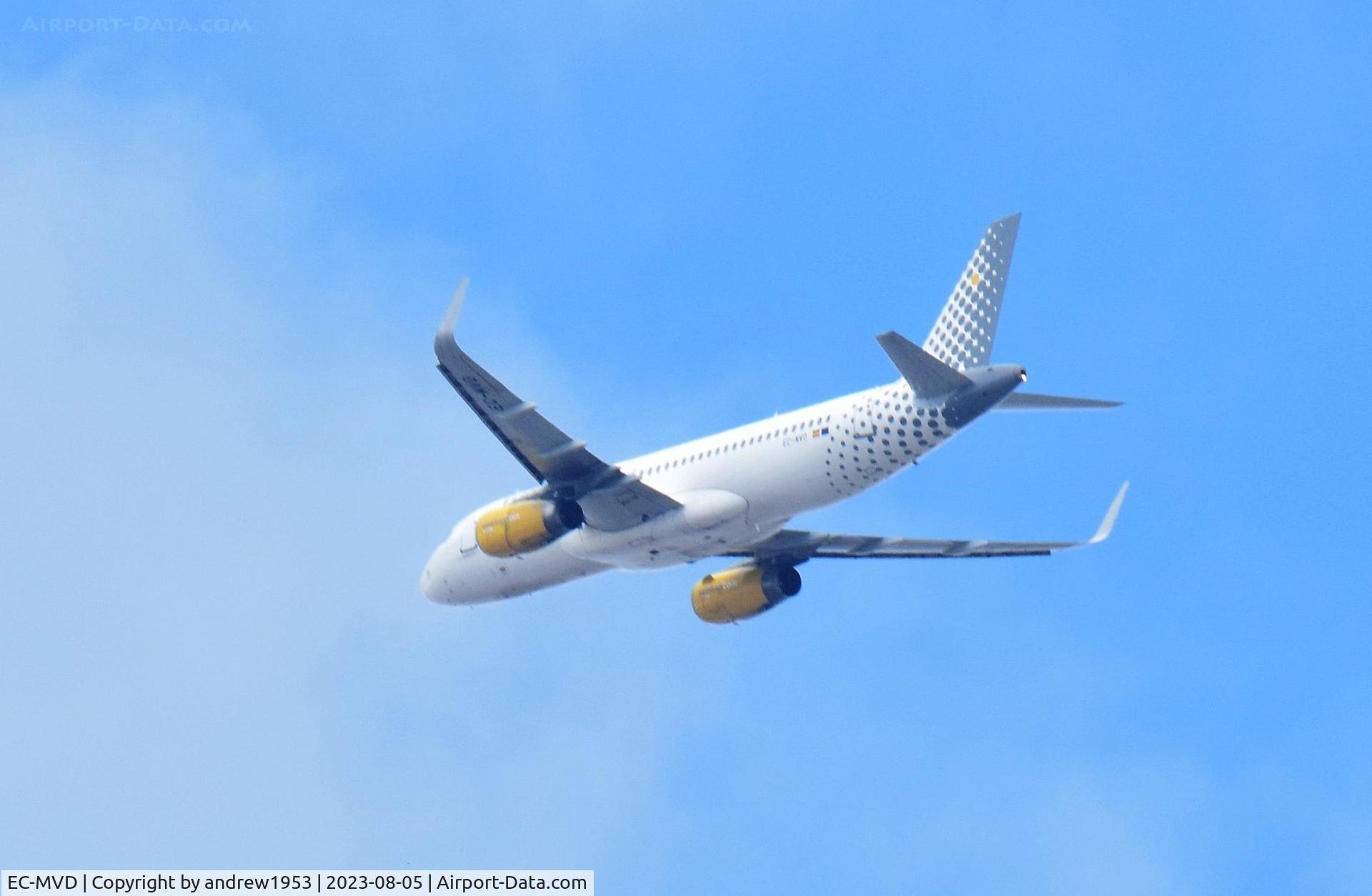 EC-MVD, 2018 Airbus A320-232 C/N 8111, EC-MVD over the Bristol Channel.