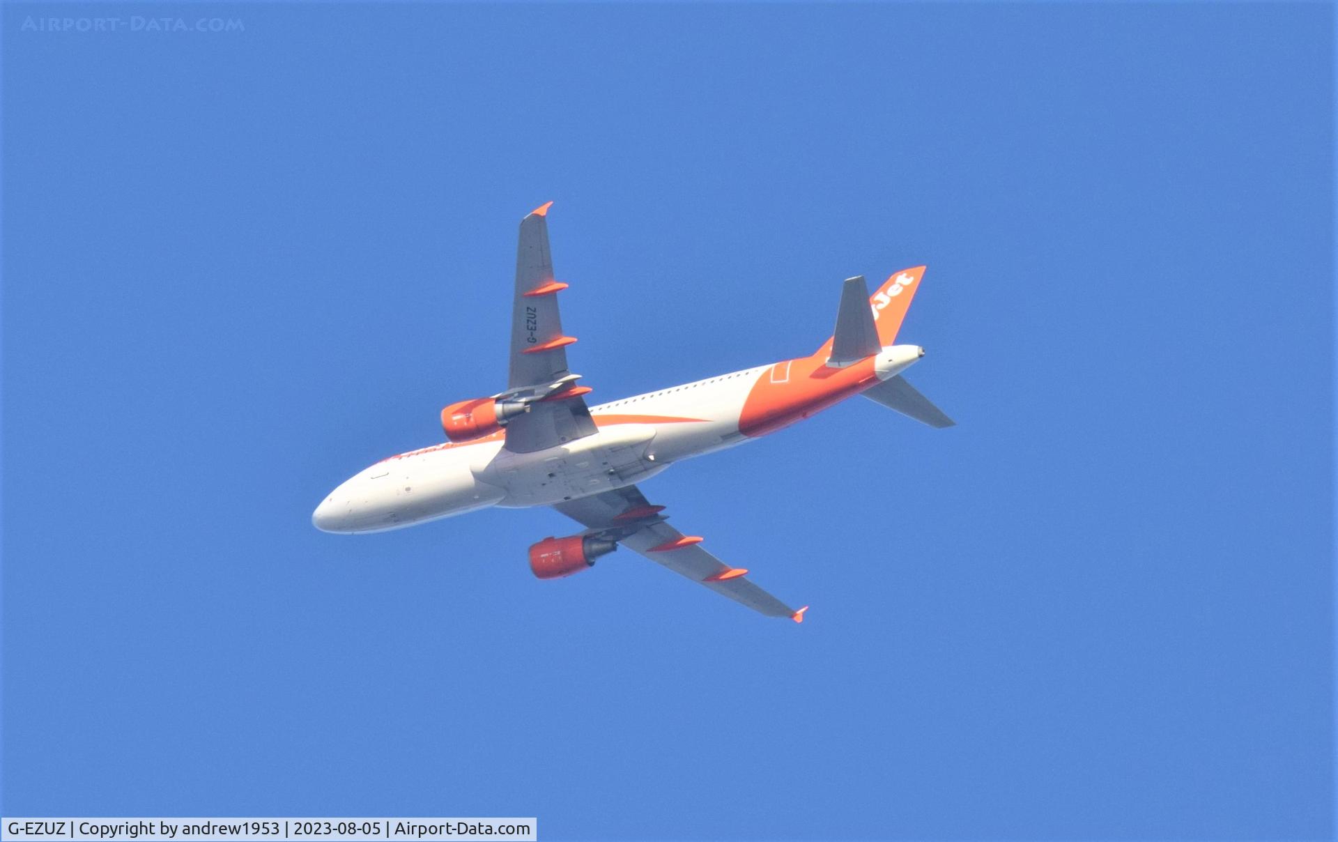 G-EZUZ, 2012 Airbus A320-214 C/N 5187, G-EZUZ over the Bristol Channel.