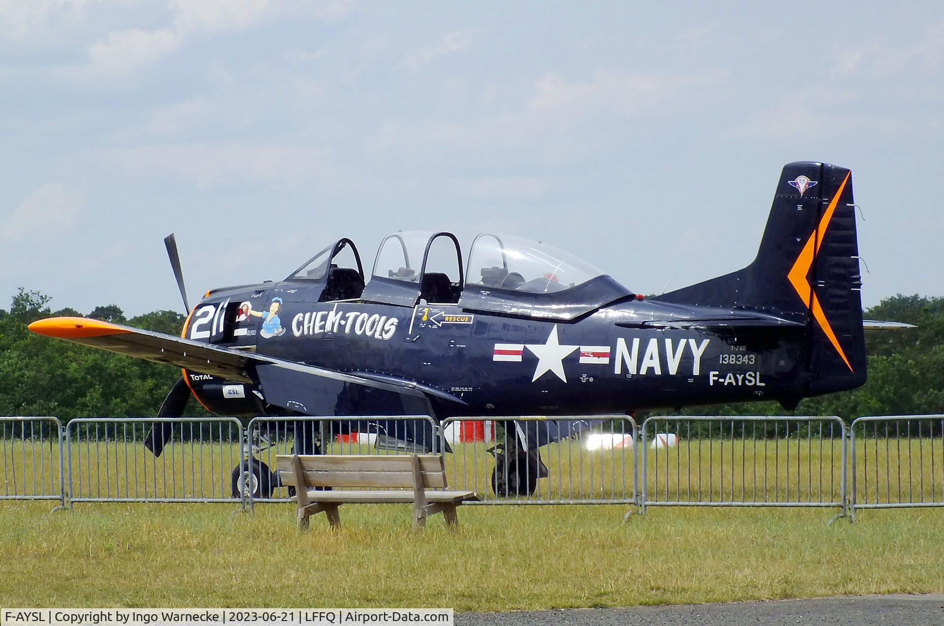 F-AYSL, 1955 North American T-28B Trojan C/N 200-414, North American T-28B Trojan at the Musee Volant Salis/Aero Vintage Academy, Cerny