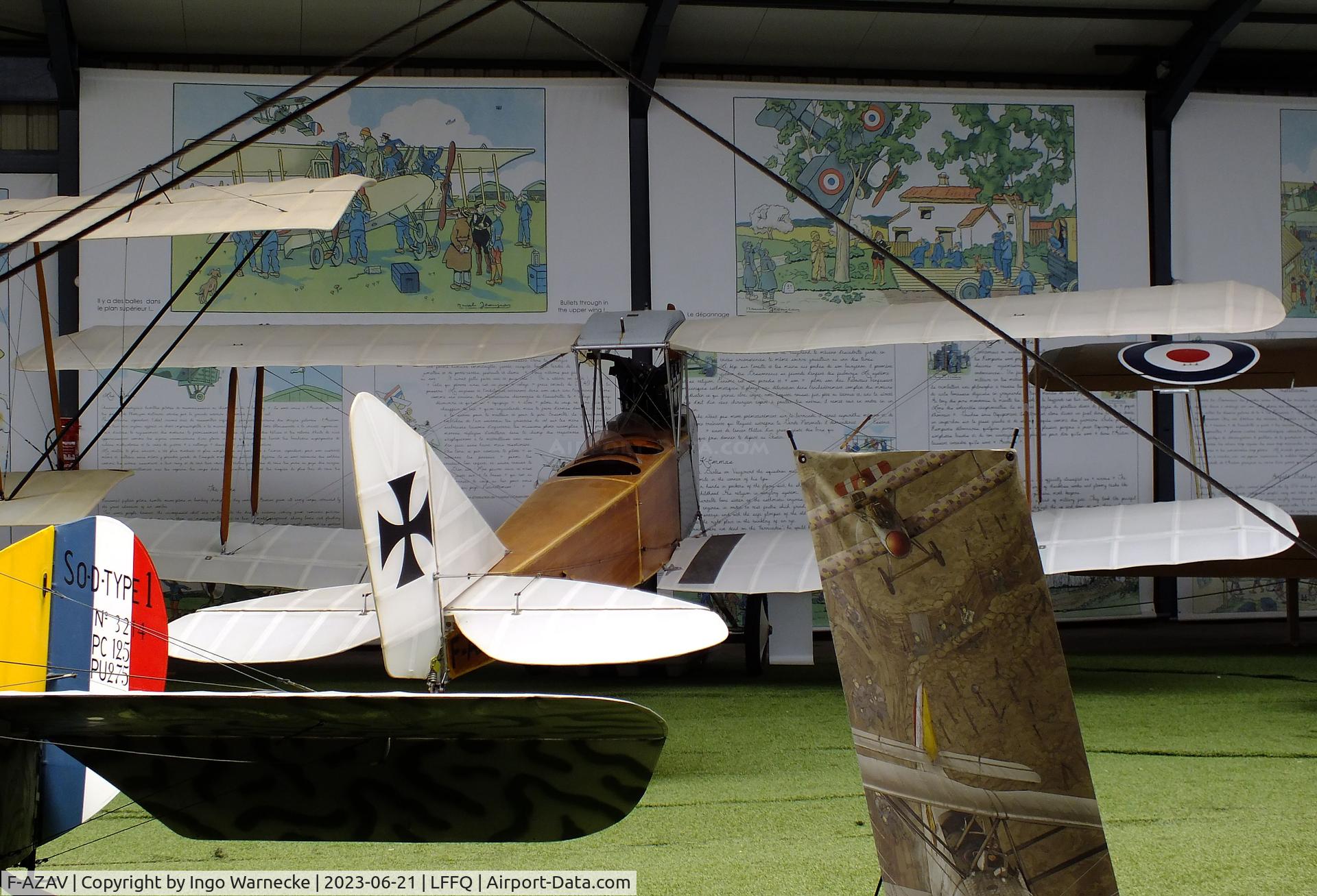 F-AZAV, LFG Roland C.II C/N 005, Amicale Jean Salis Albatros C II two-seater look-alike (converted from a De Havilland D.H.82 Tiger Moth) at the Musee Volant Salis/Aero Vintage Academy, Cerny