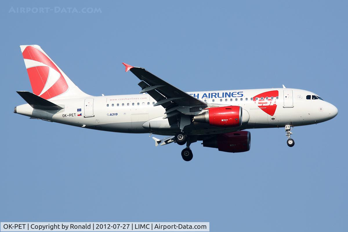 OK-PET, 2010 Airbus A319-112 C/N 4258, at mxp