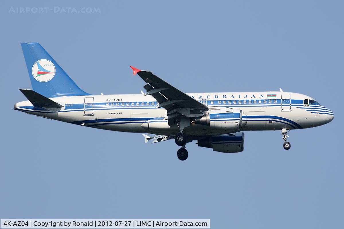 4K-AZ04, 2005 Airbus A319-111 C/N 2588, at mxp