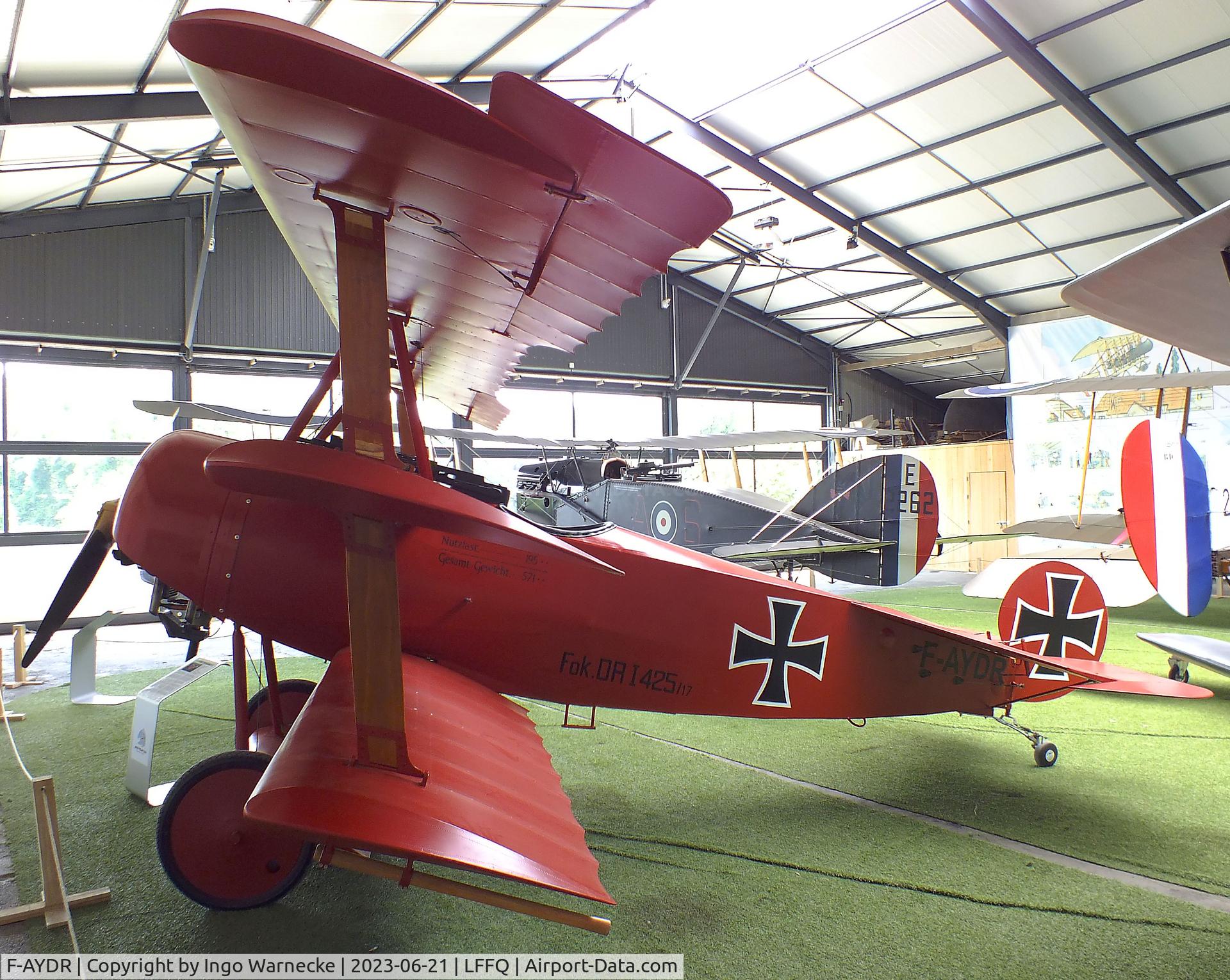 F-AYDR, 2011 Fokker Dr.1 Triplane Replica C/N 11178, Fokker Dr I replica at the Musee Volant Salis/Aero Vintage Academy, Cerny