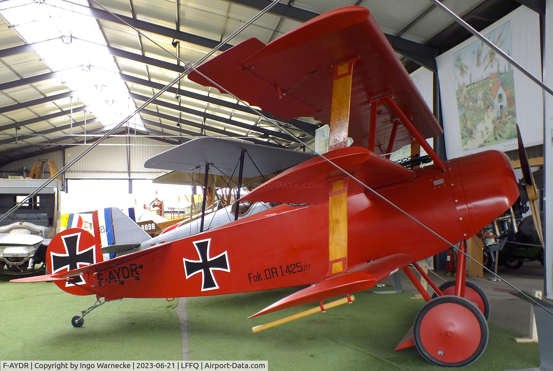 F-AYDR, 2011 Fokker Dr.1 Triplane Replica C/N 11178, Fokker Dr I replica at the Musee Volant Salis/Aero Vintage Academy, Cerny