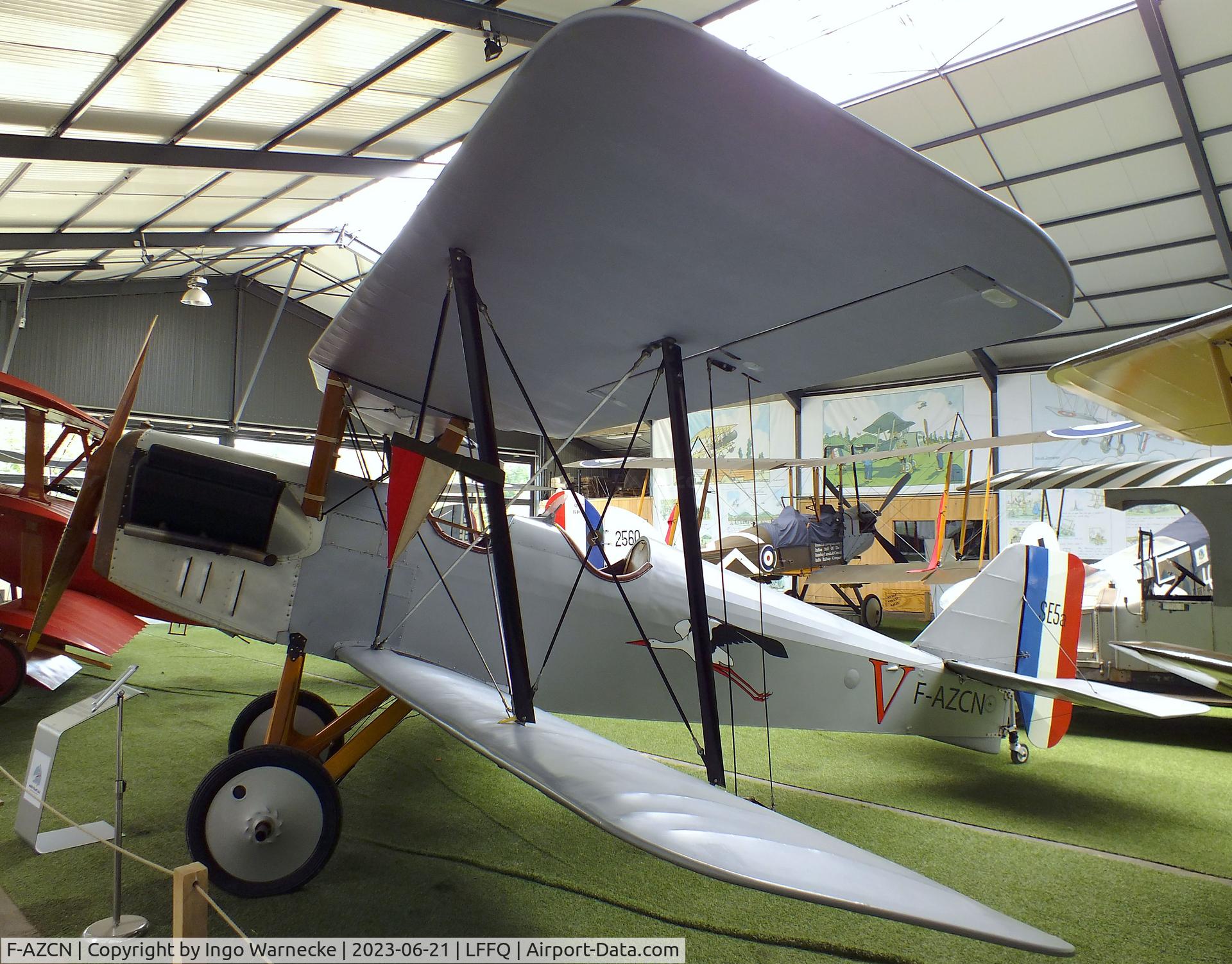 F-AZCN, Royal Aircraft Factory SE-5A Replica C/N 02, Amicale Jean Salis R.A.F. S.E.5 two-seater look-alike (converted from a Stampe SV-4) at the Musee Volant Salis/Aero Vintage Academy, Cerny