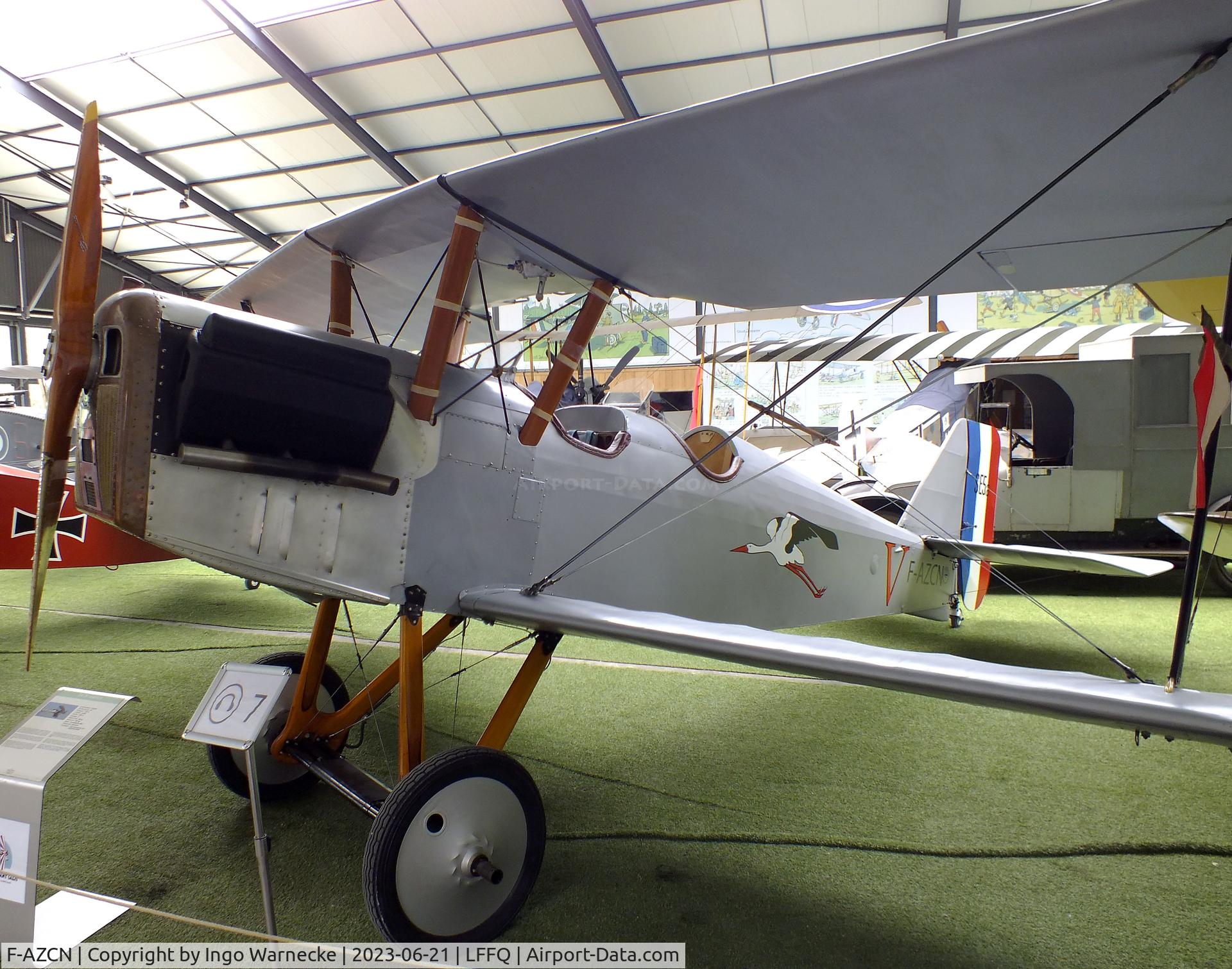 F-AZCN, Royal Aircraft Factory SE-5A Replica C/N 02, Amicale Jean Salis R.A.F. S.E.5 two-seater look-alike (converted from a Stampe SV-4) at the Musee Volant Salis/Aero Vintage Academy, Cerny