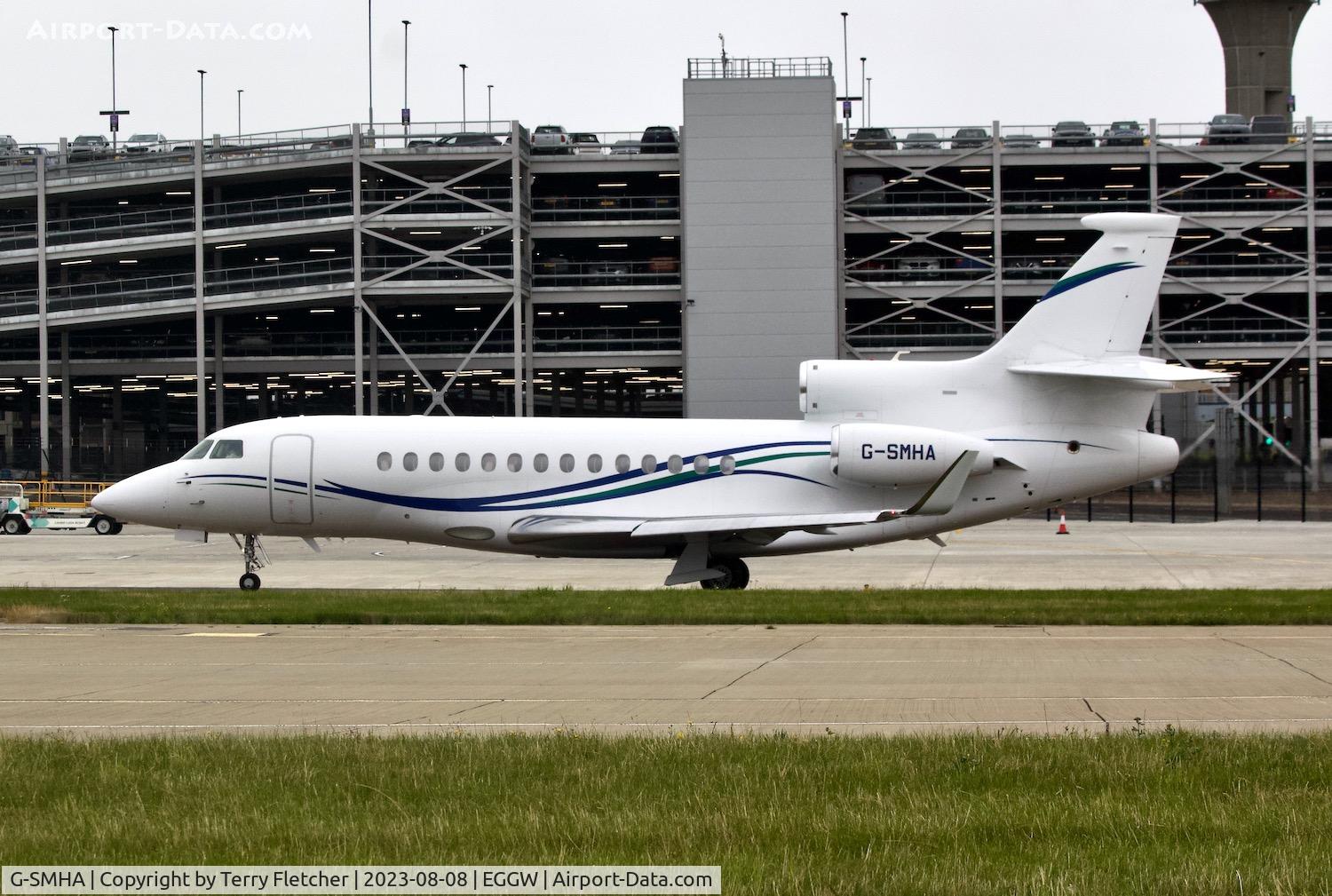 G-SMHA, 2008 Dassault Falcon 7X C/N 41, At Luton Airport