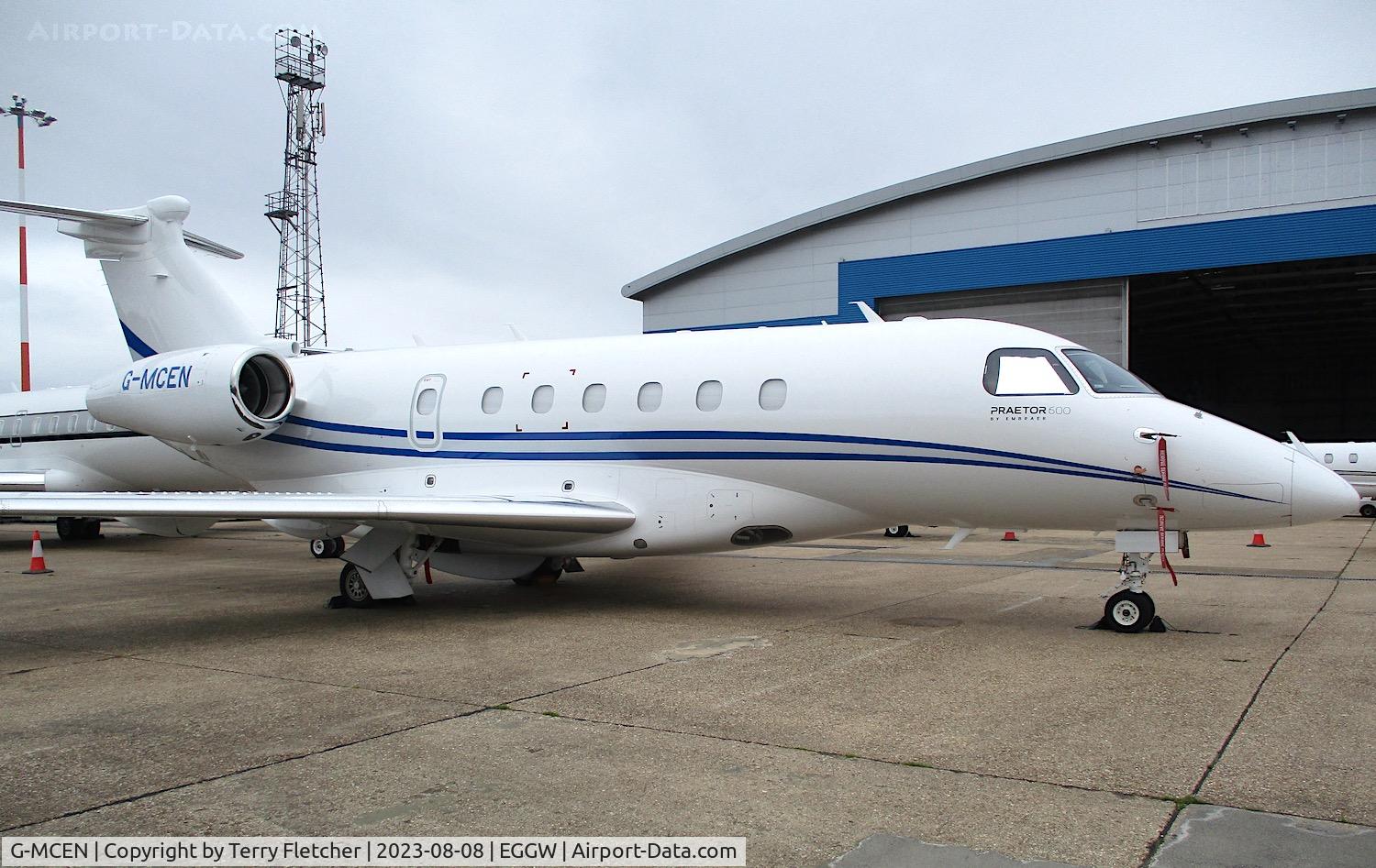 G-MCEN, 2021 Embraer EMB-550 Praetor 600 C/N 55020162, at Luton Airport