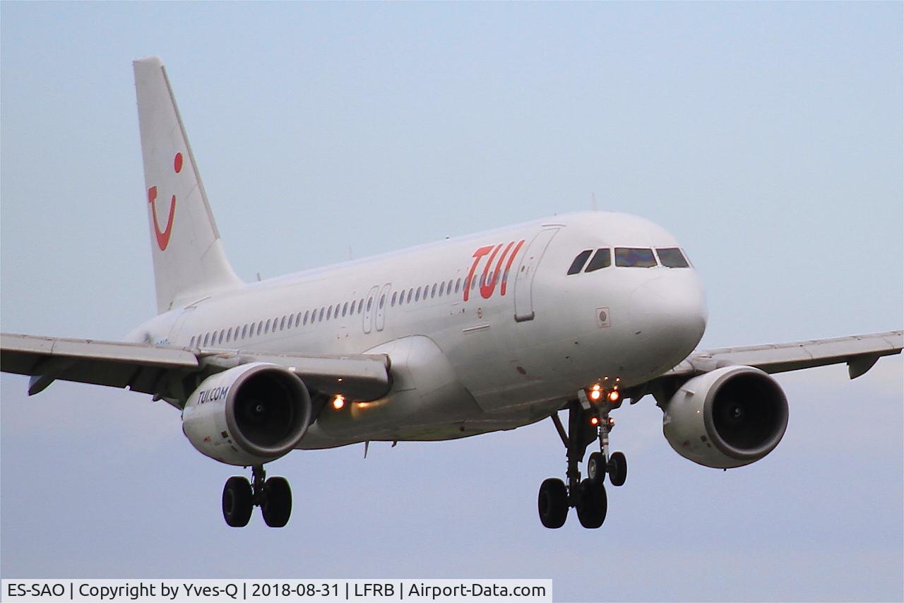 ES-SAO, 1998 Airbus A320-214 C/N 0936, Airbus A320-214, On final rwy 25L, Brest-Bretagne airport (LFRB-BES)