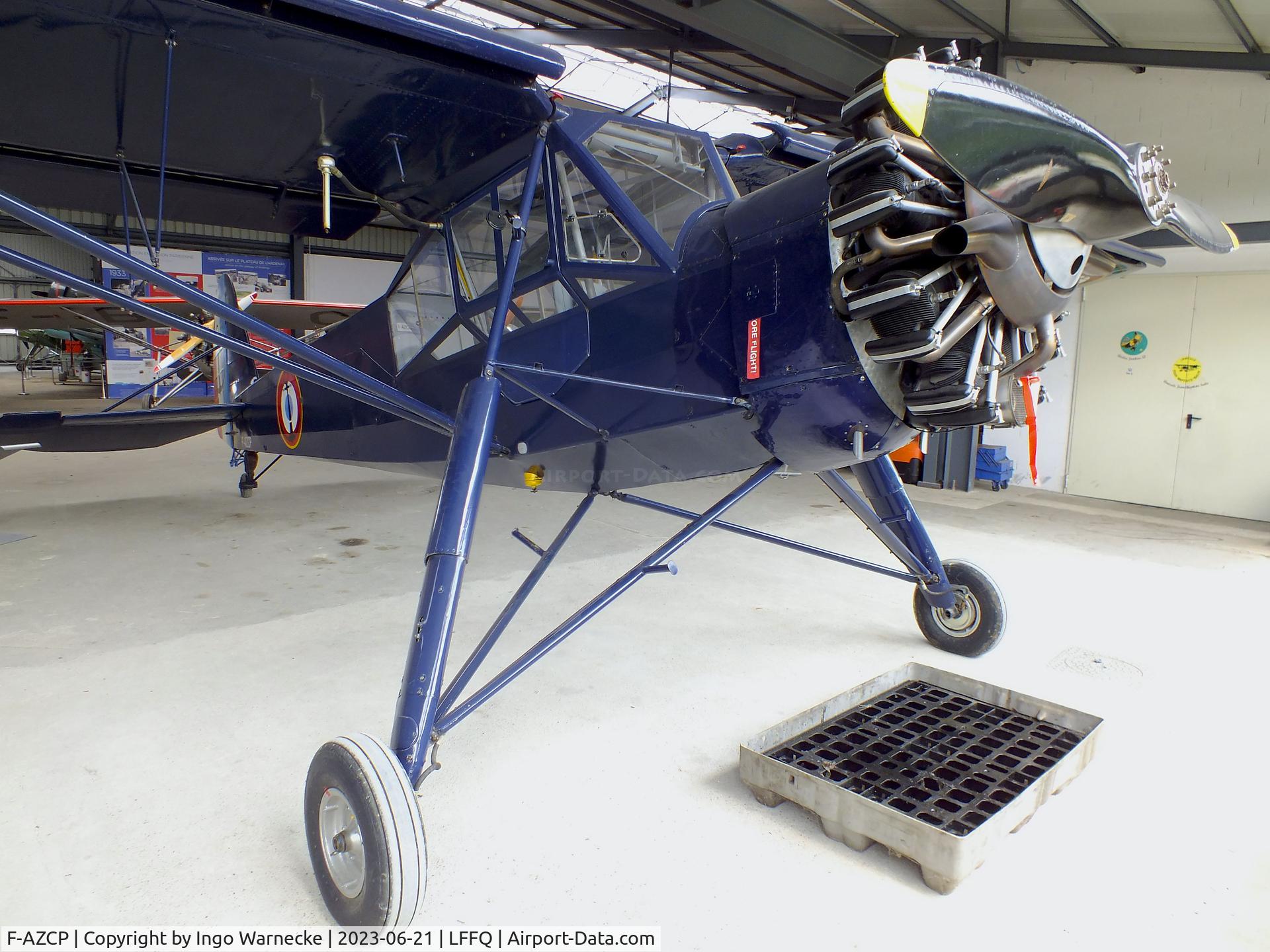 F-AZCP, Morane-Saulnier MS-502 Criquet C/N 320, Morane-Saulnier MS.502 Criquet (post-war french Fi 156 Storch with Salmson radial engine) at the Musee Volant Salis/Aero Vintage Academy, Cerny