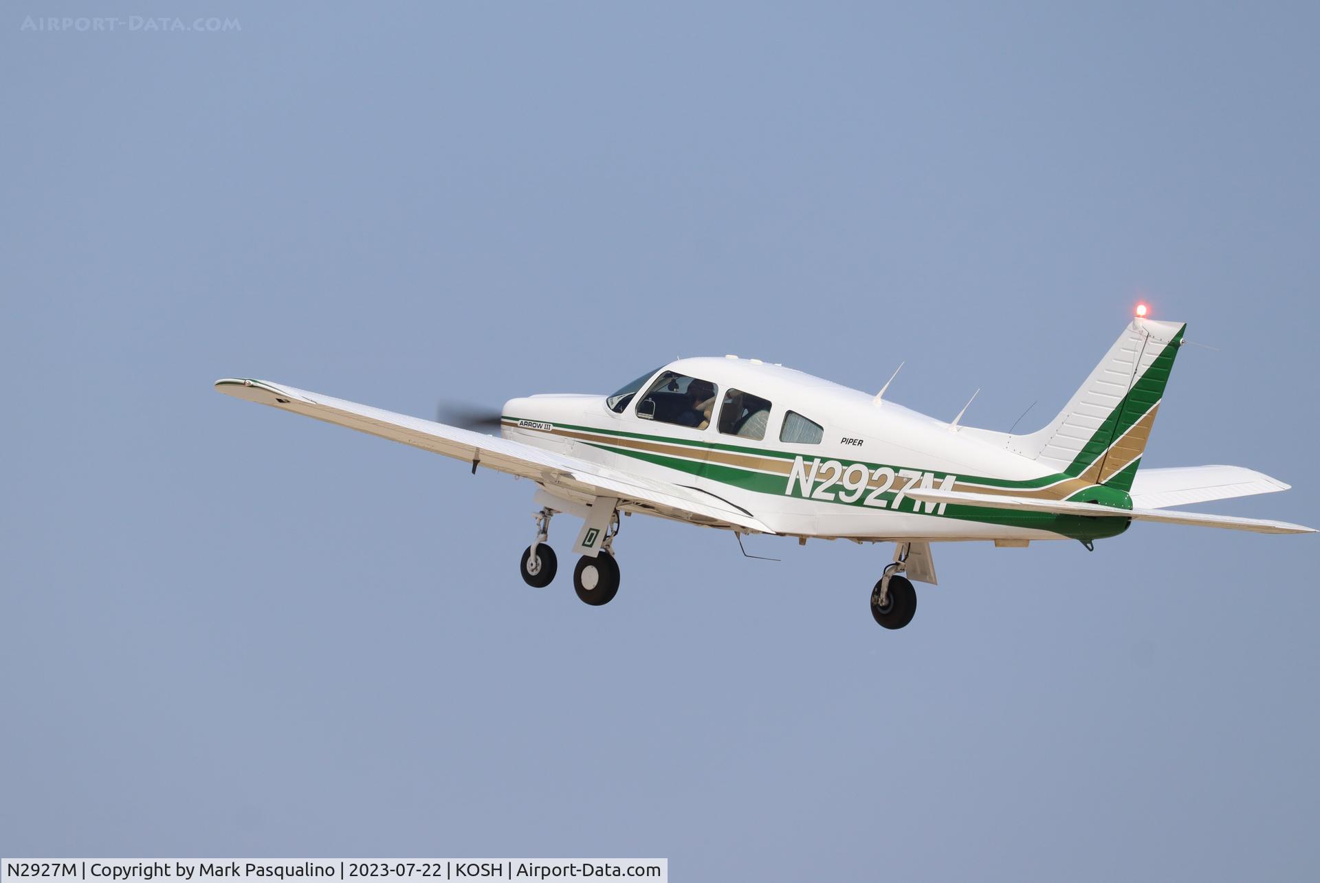 N2927M, 1977 Piper PA-28R-201 Cherokee Arrow III C/N 28R-7837106, Piper PA-28R-201