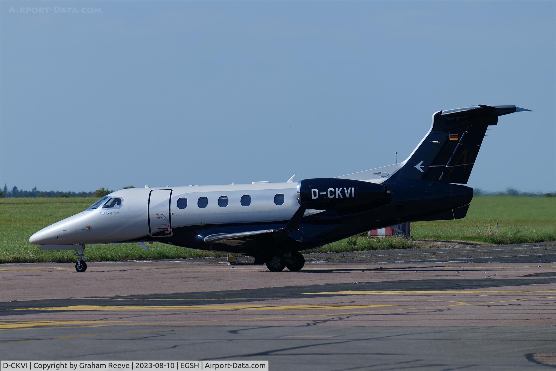 D-CKVI, 2020 Embraer EMB-505 Phenom 300E C/N 50500560, Just landed at Norwich.