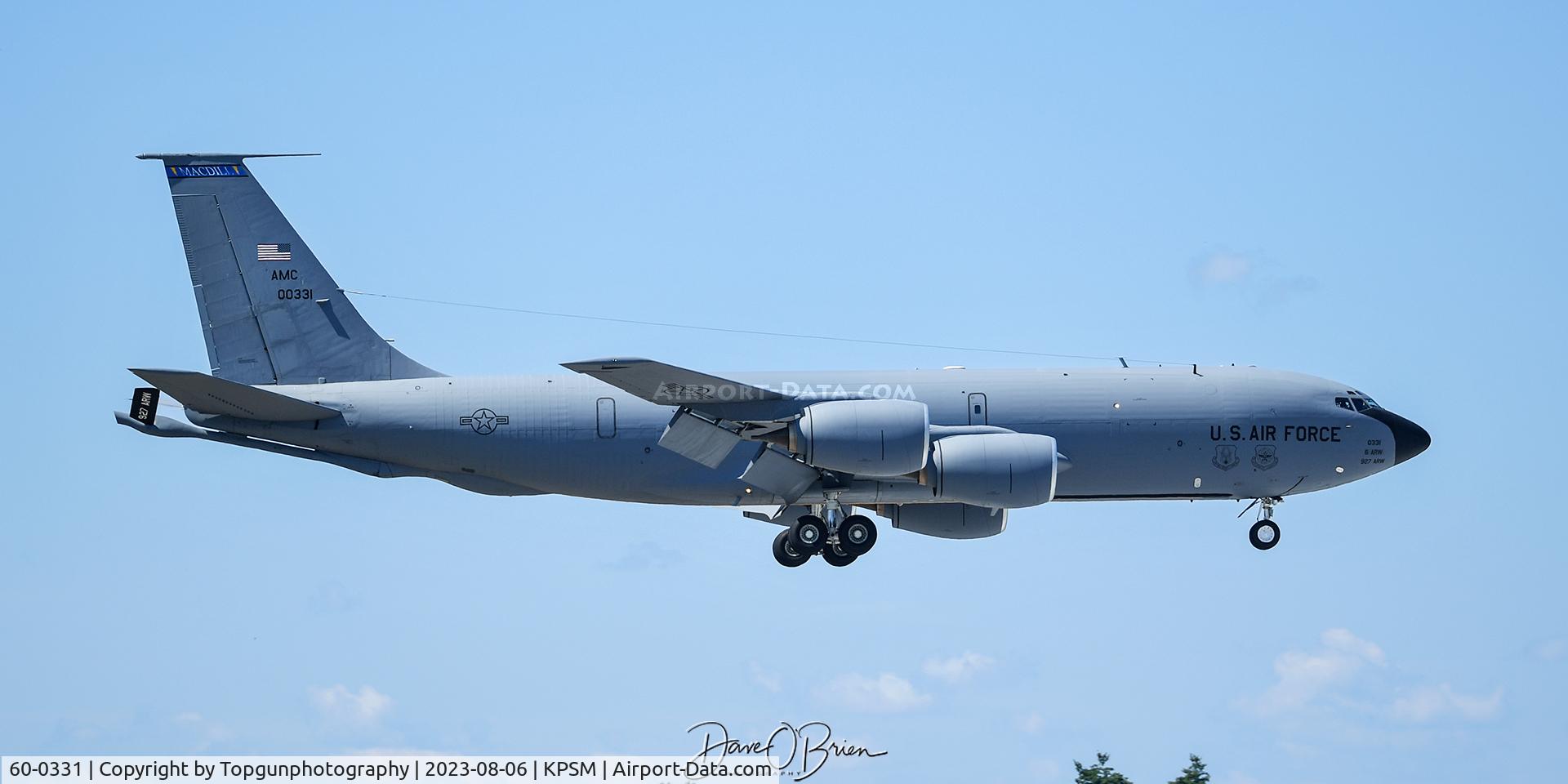 60-0331, 1960 Boeing KC-135R Stratotanker C/N 18106, ADVICE30 returns from CAP Duty over DE