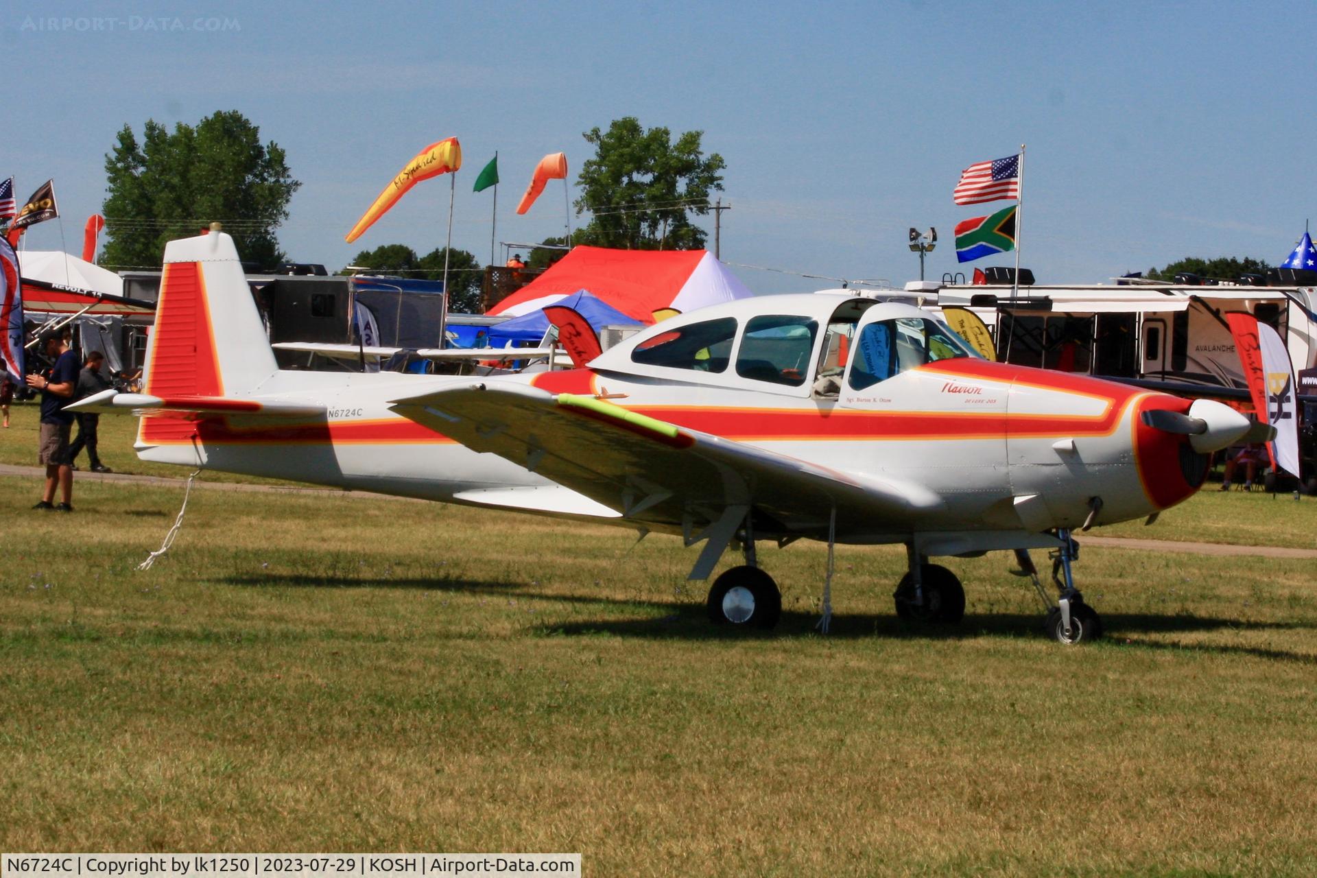 N6724C, 1958 North American L-17C Navion C/N NAV-4-943, This Navion was at EAA Air Venture 2023