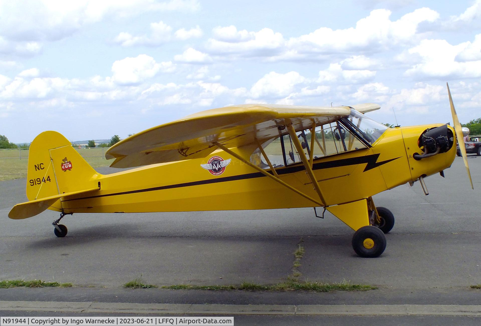 N91944, Piper J3C-65 Cub C/N 18445, Piper J3C-65 Cub at the Musee Volant Salis/Aero Vintage Academy, Cerny