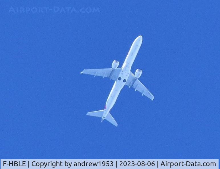 F-HBLE, 2007 Embraer 190LR (ERJ-190-100LR) C/N 19000123, F-HBLE over the Bristol Channel.