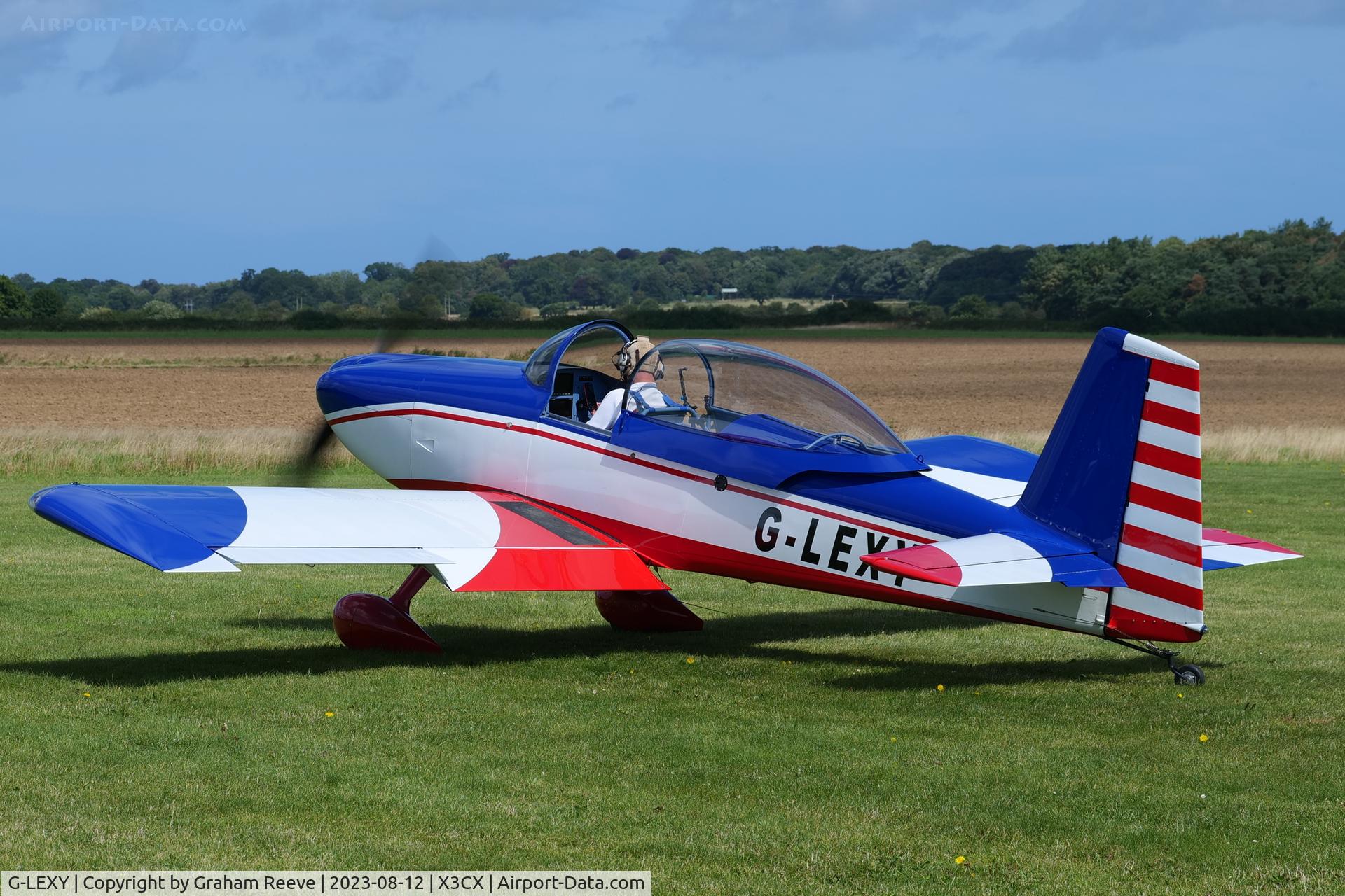 G-LEXY, 2010 Vans RV-8 C/N 303-14756, Departing from Northrepps.