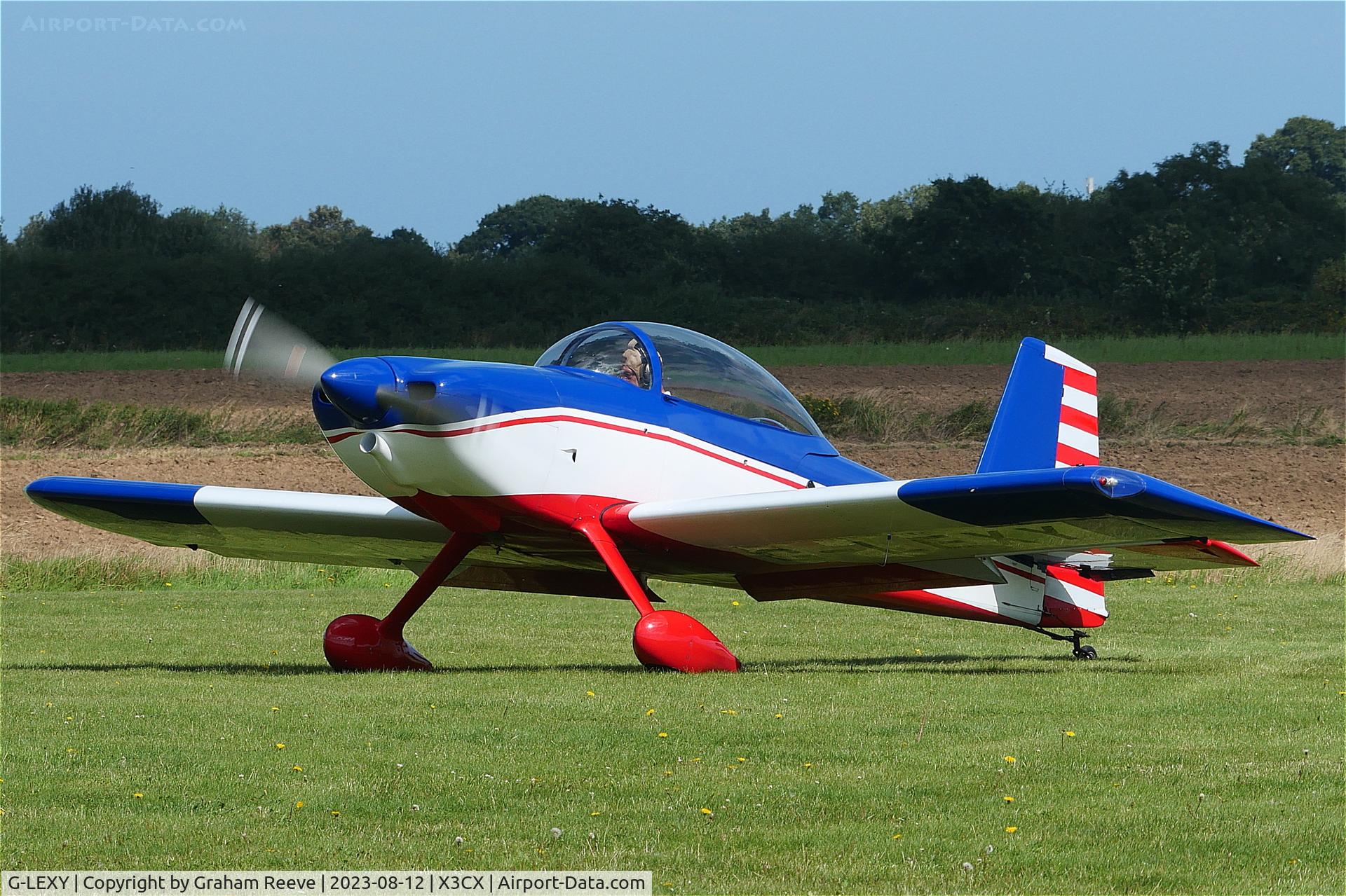 G-LEXY, 2010 Vans RV-8 C/N 303-14756, Just landed at Northrepps.