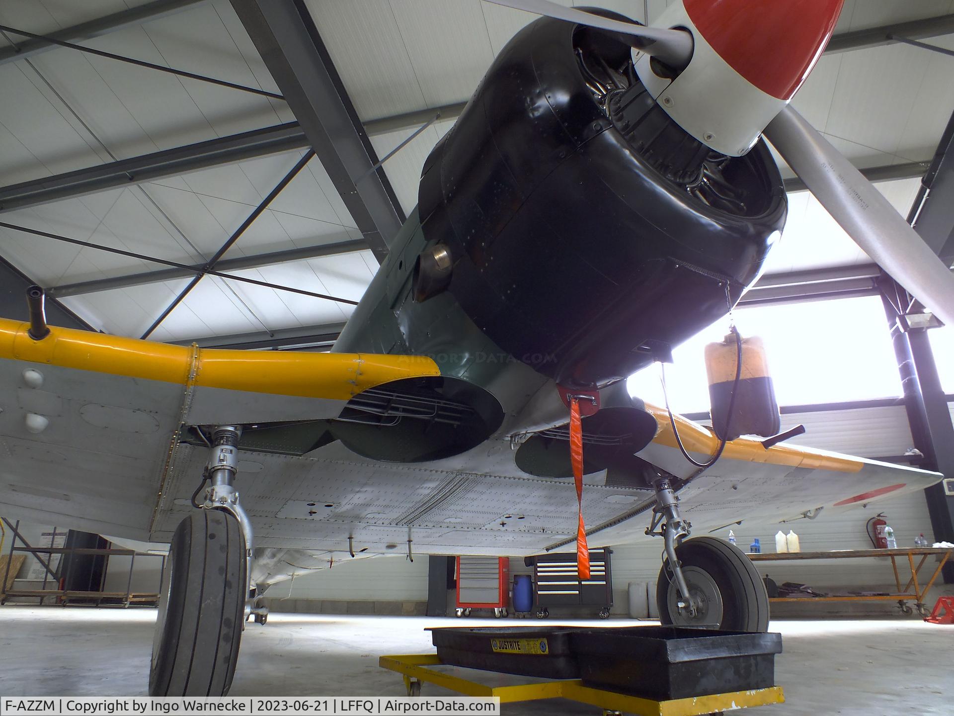 F-AZZM, 2000 North American AT-6B Texan C/N SA-32, North American AT-6B Texan (converted to A6M Zero-look-alike) at the Musee Volant Salis/Aero Vintage Academy, Cerny