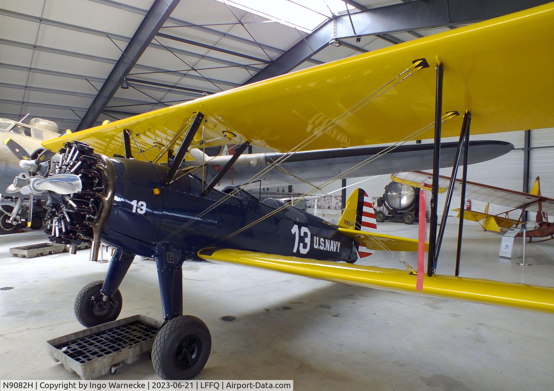 N9082H, 1943 Boeing A75 C/N 75-8564, Boeing (Stearman) A75 (N2S-5) at the Musee Volant Salis/Aero Vintage Academy, Cerny