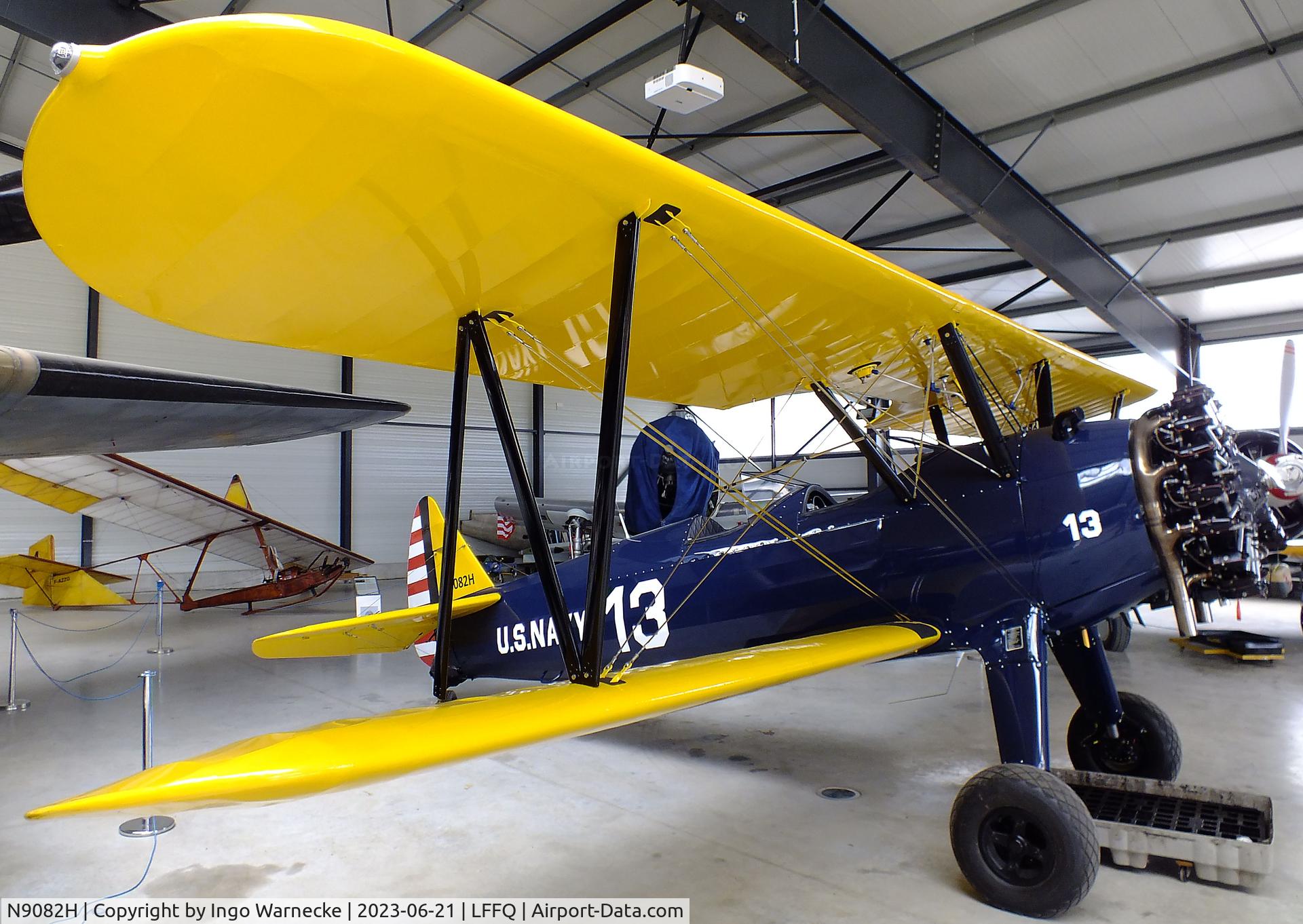 N9082H, 1943 Boeing A75 C/N 75-8564, Boeing (Stearman) A75 (N2S-5) at the Musee Volant Salis/Aero Vintage Academy, Cerny