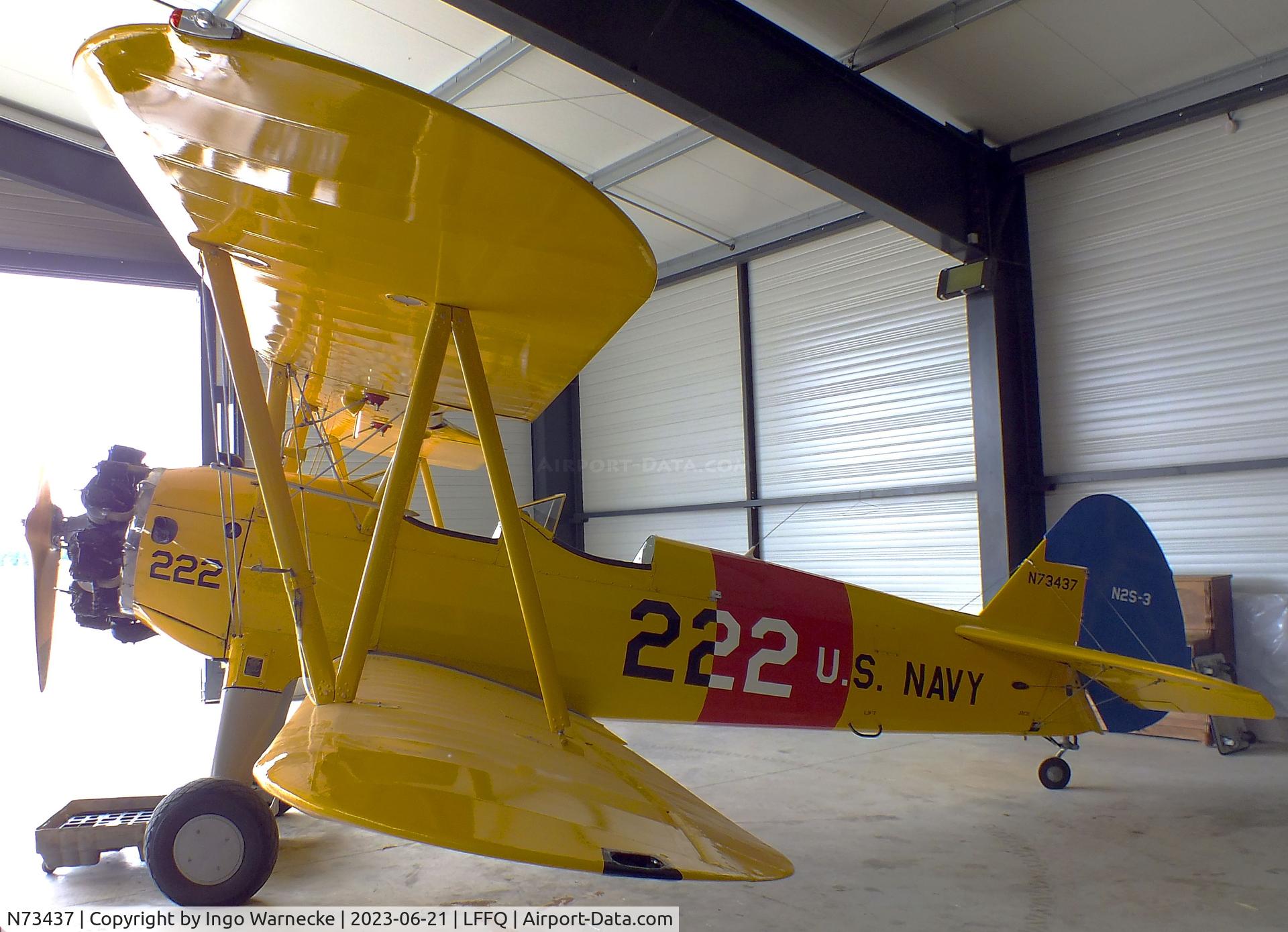 N73437, 1956 Boeing B75N1 C/N 75-6703, Boeing (Stearman) B75N1 / N2S-3 at the Musee Volant Salis/Aero Vintage Academy, Cerny