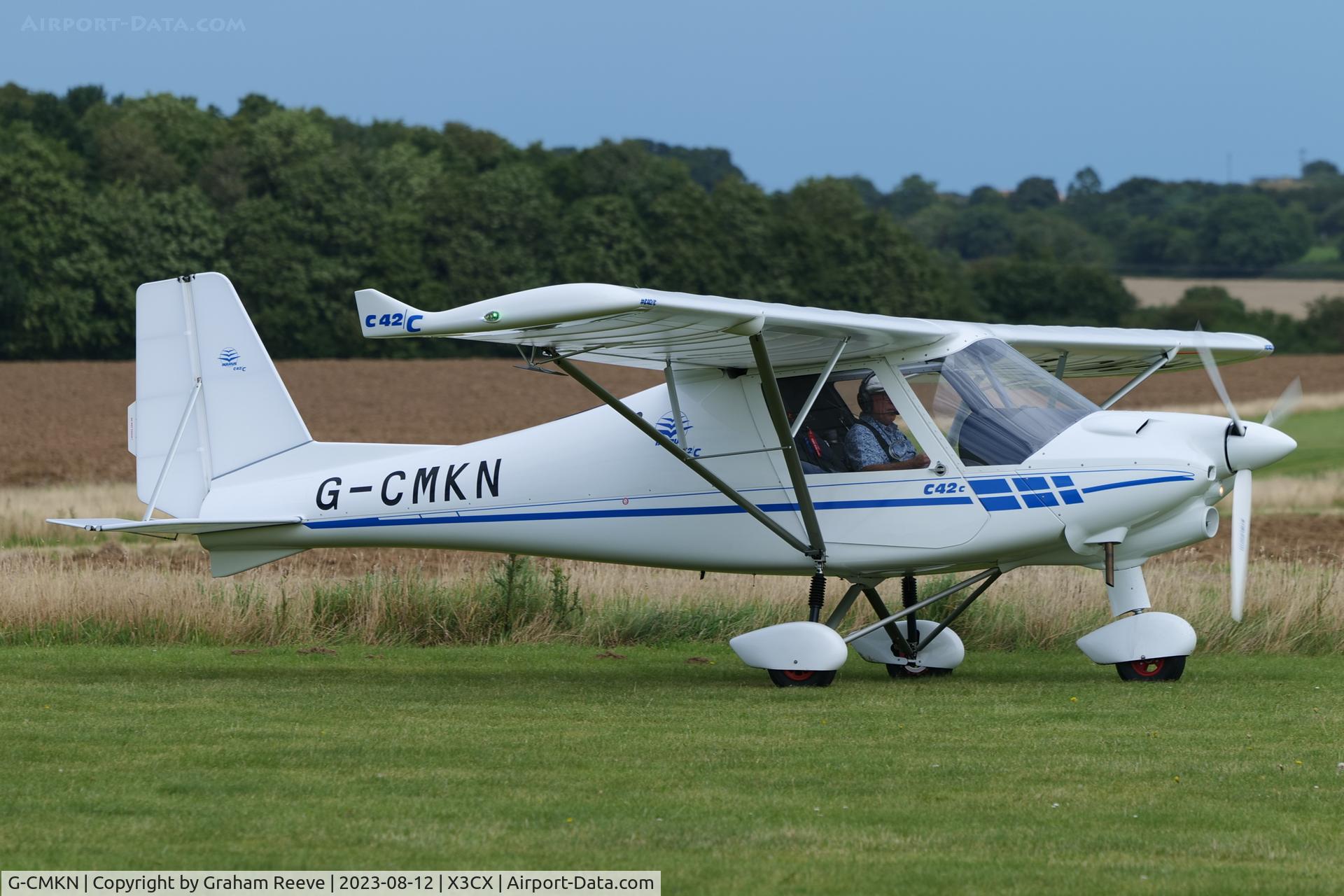 G-CMKN, 2022 Comco Ikarus C42 FB80 Charlie C/N 2203-7681, Just landed at Northrepps.
