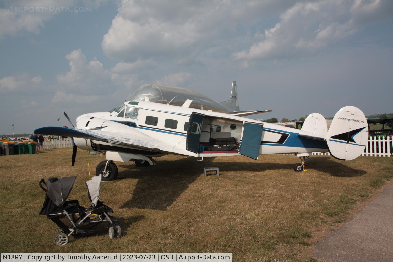 N18RY, 1957 Beech E18S C/N BA-325, 1957 Beech E18S, c/n: BA-325, AirVenture 2023.