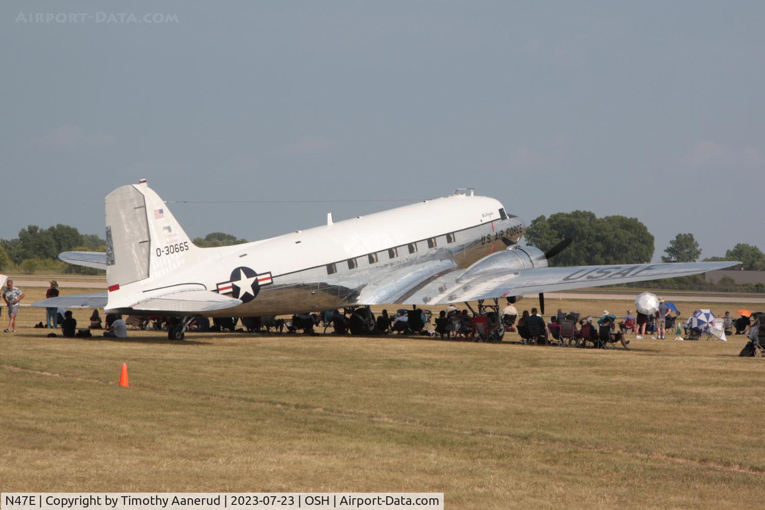 N47E, 1943 Douglas DC-3C (C-47A-60-DL) C/N 13816, 1943 Douglas DC-3C (C-47A-60-DL), c/n: 13816, AirVenture 2023.