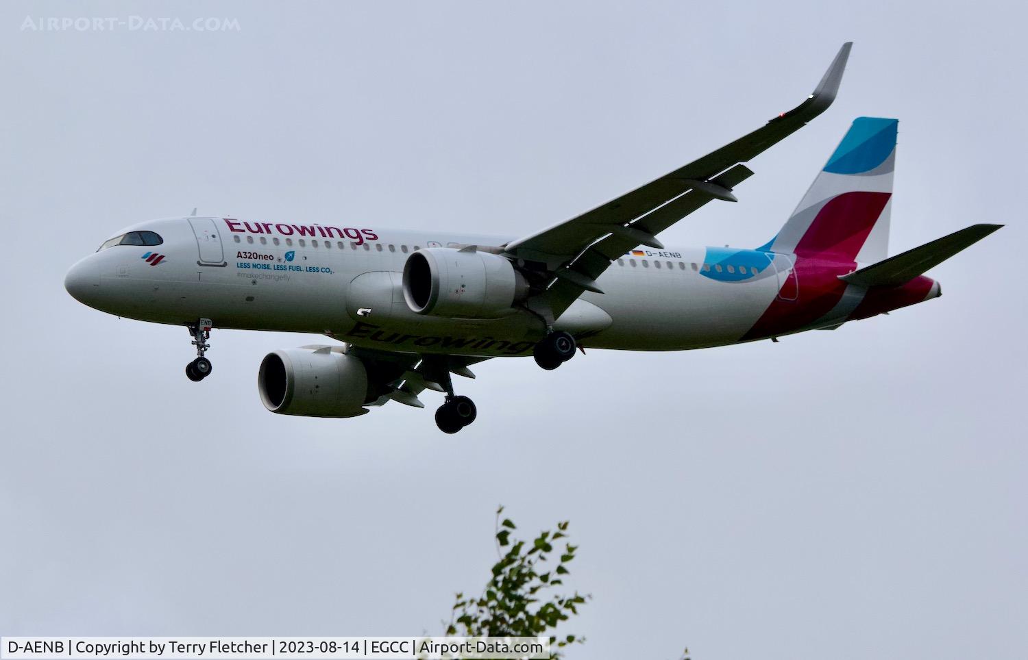 D-AENB, 2022 Airbus A320-251N C/N 10798, At Manchester
