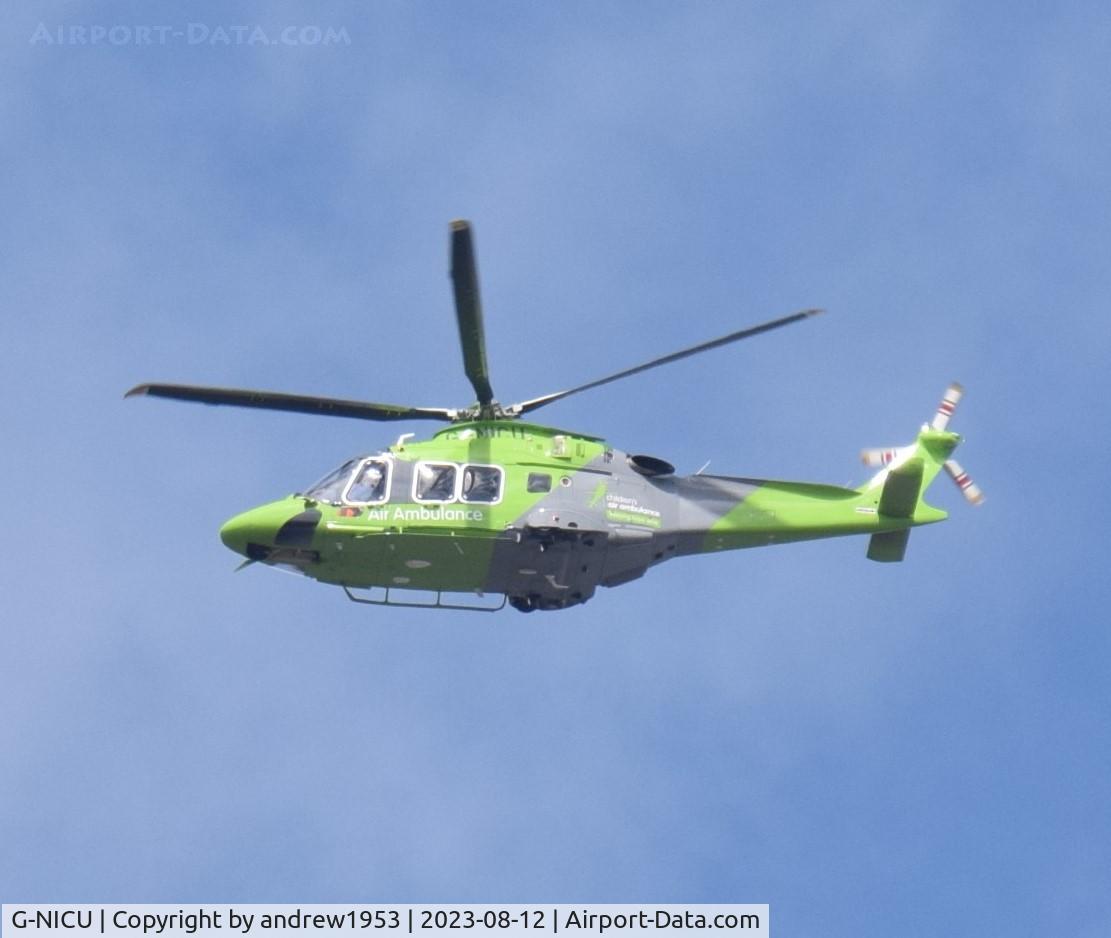 G-NICU, 2022 Leonardo AW-169 C/N 69147, G-NICU over the Bristol Channel.