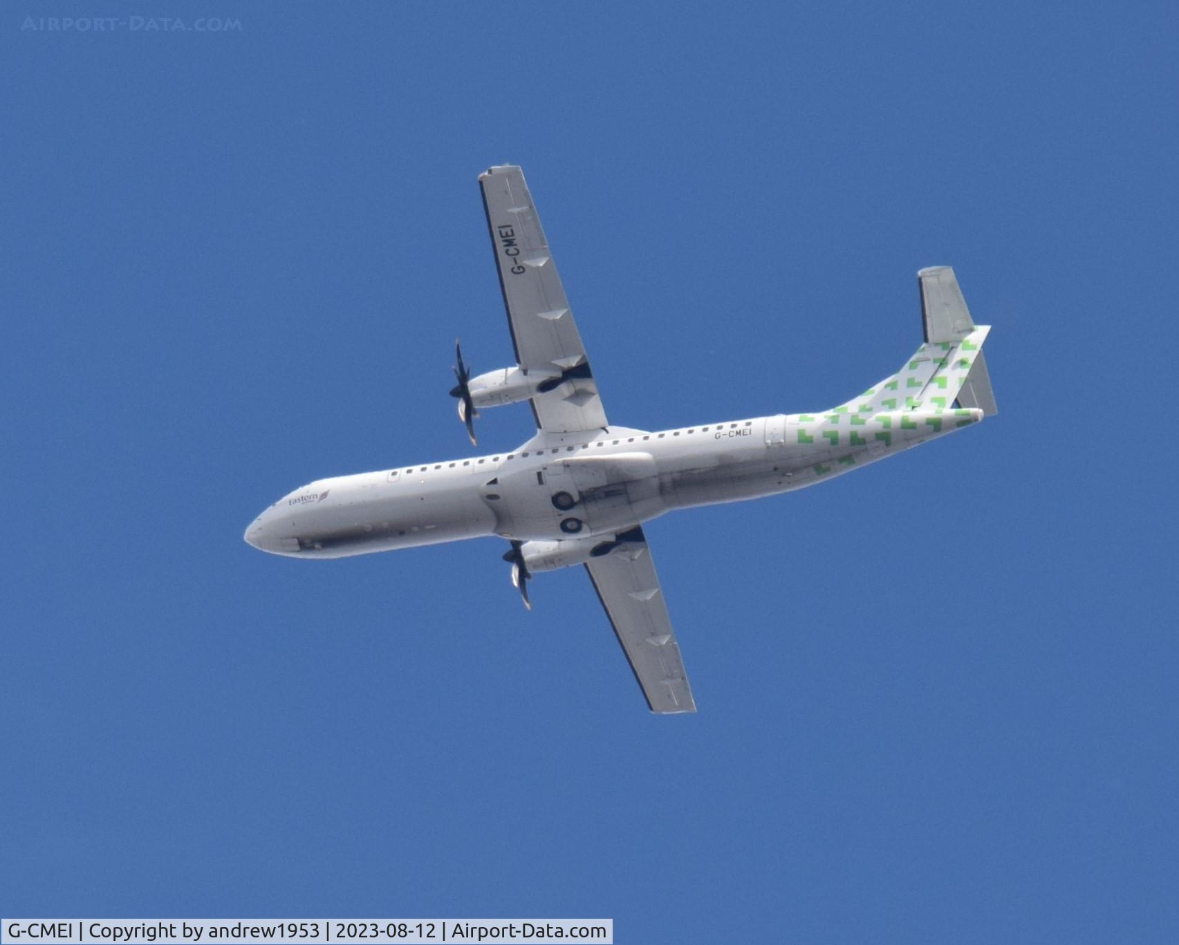 G-CMEI, 2015 ATR 72-212A C/N 1231, G-CMEI over the Bristol Channel.