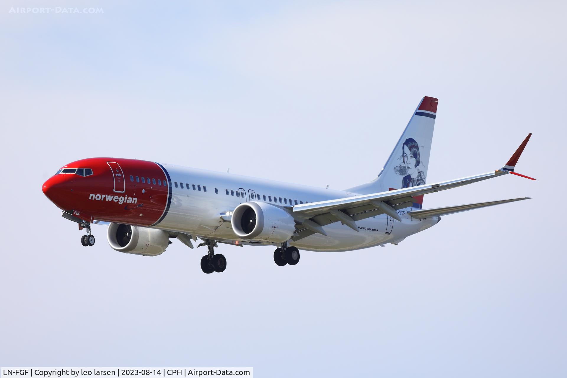 LN-FGF, 2022 Boeing 737-8 MAX C/N 43324, Copenhagen 14.8.2023