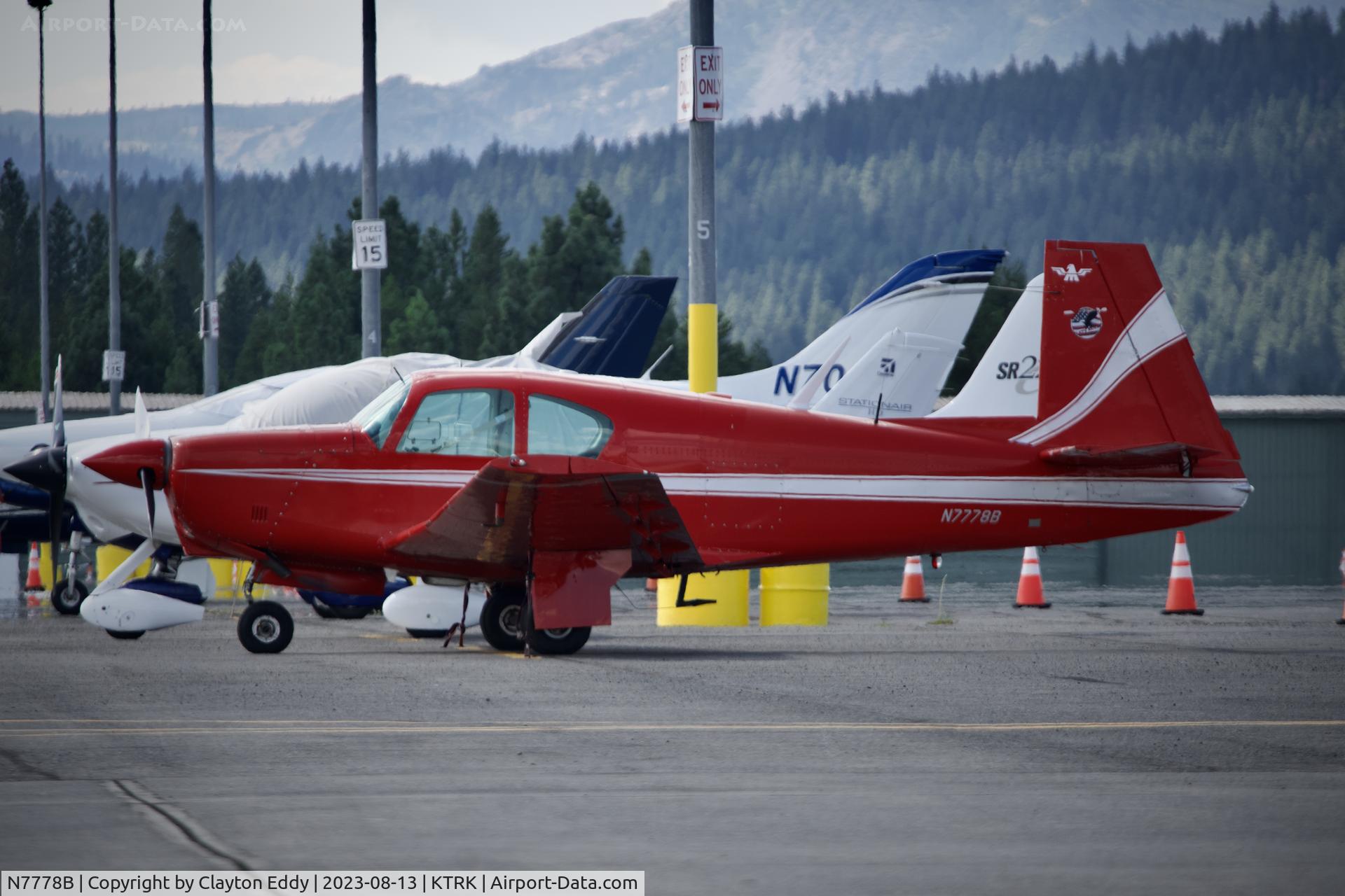 N7778B, 1964 Mooney M20C Ranger C/N 2750, Truckee Tahoe airport in California 2023.
