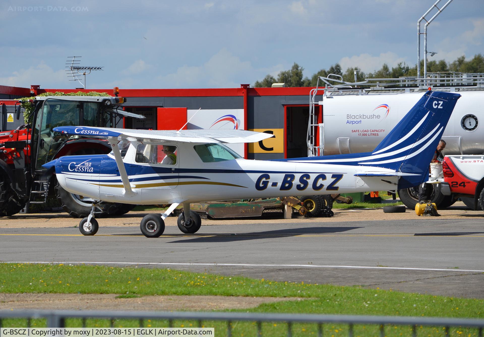 G-BSCZ, 1979 Cessna 152 C/N 152-82199, Cessna 152 at Blackbushe. Ex N68226. New colour scheme.