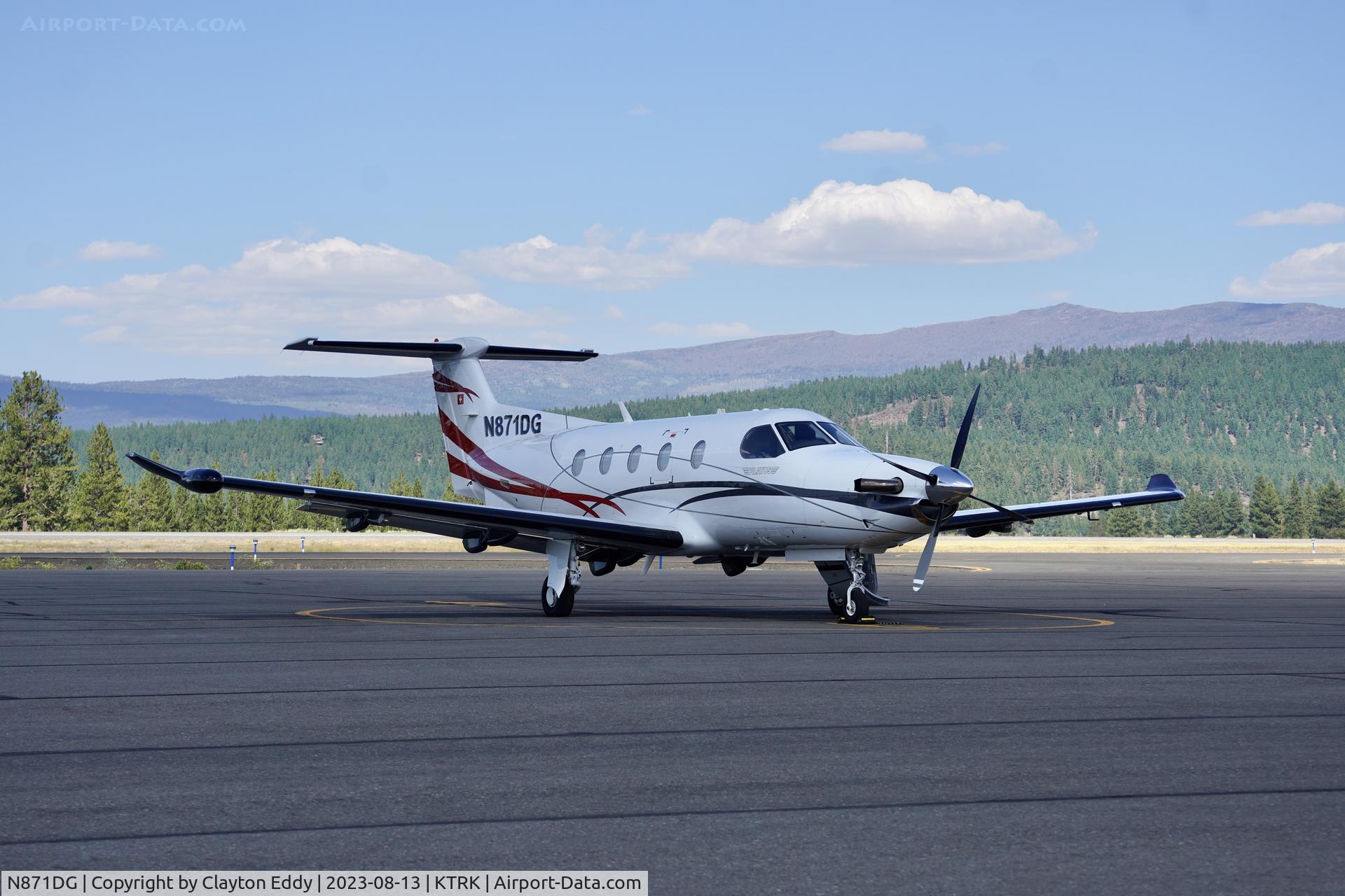 N871DG, 2013 Pilatus PC-12/47E C/N 1402, Truckee Tahoe airport California 2023.