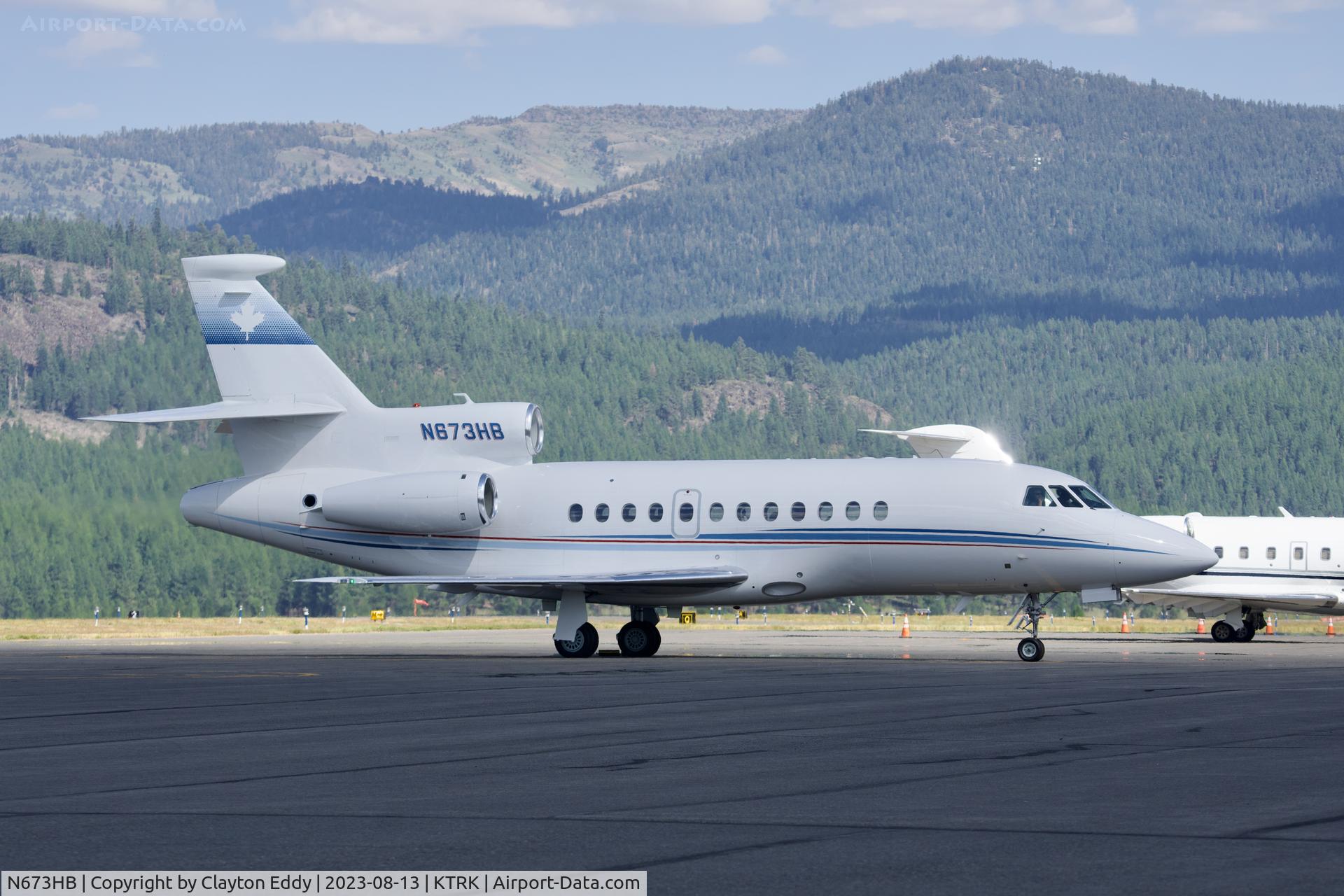 N673HB, 2005 Dassault Falcon 900EX C/N 153, Truckee Tahoe airport in California 2023.