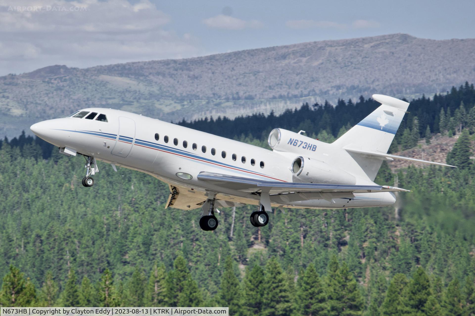 N673HB, 2005 Dassault Falcon 900EX C/N 153, Truckee Tahoe airport in California 2023.