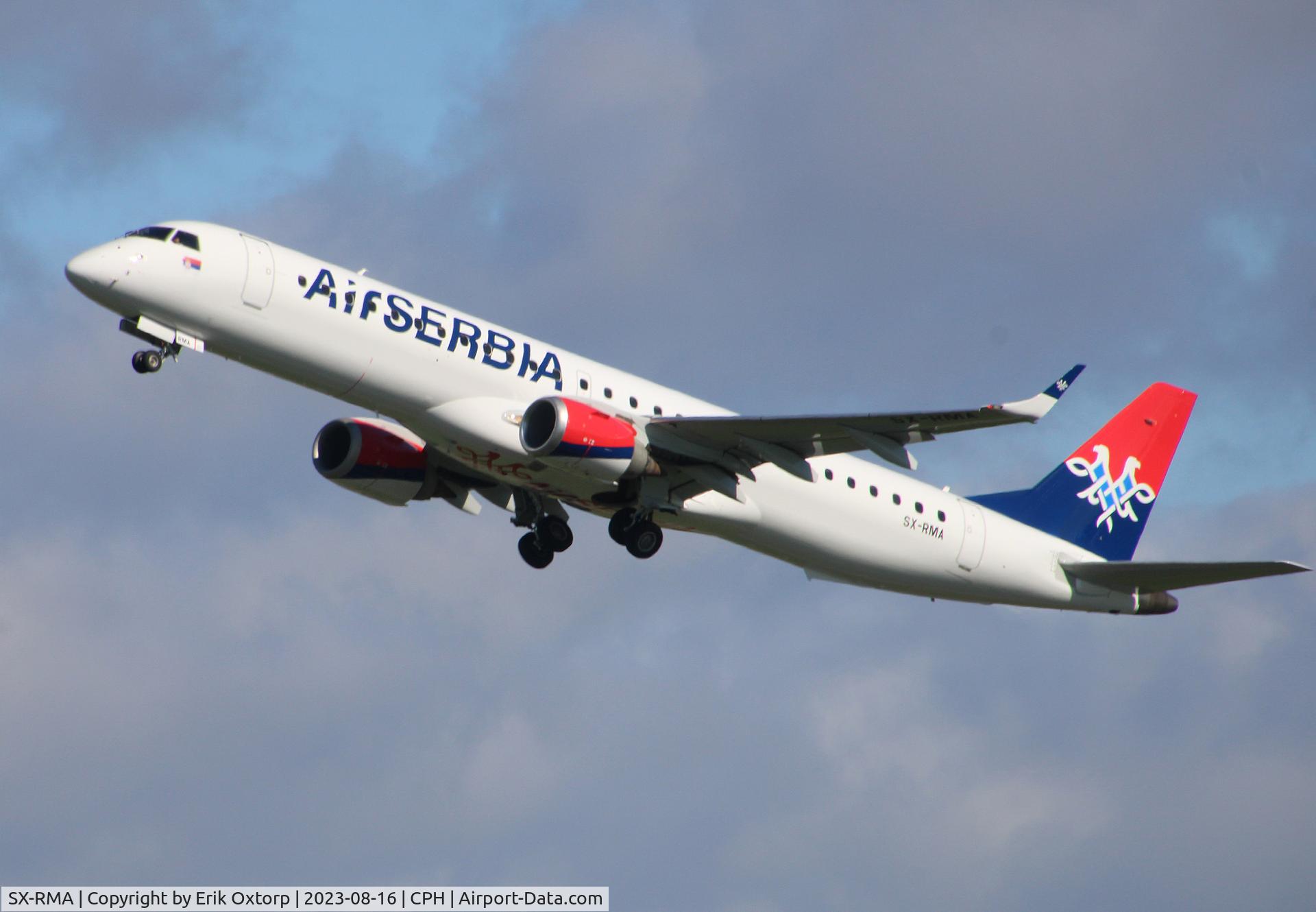 SX-RMA, 2010 Embraer ERJ-195LR C/N 19000361, SX-RMA taking off rw 22R. F/Y in CPH.