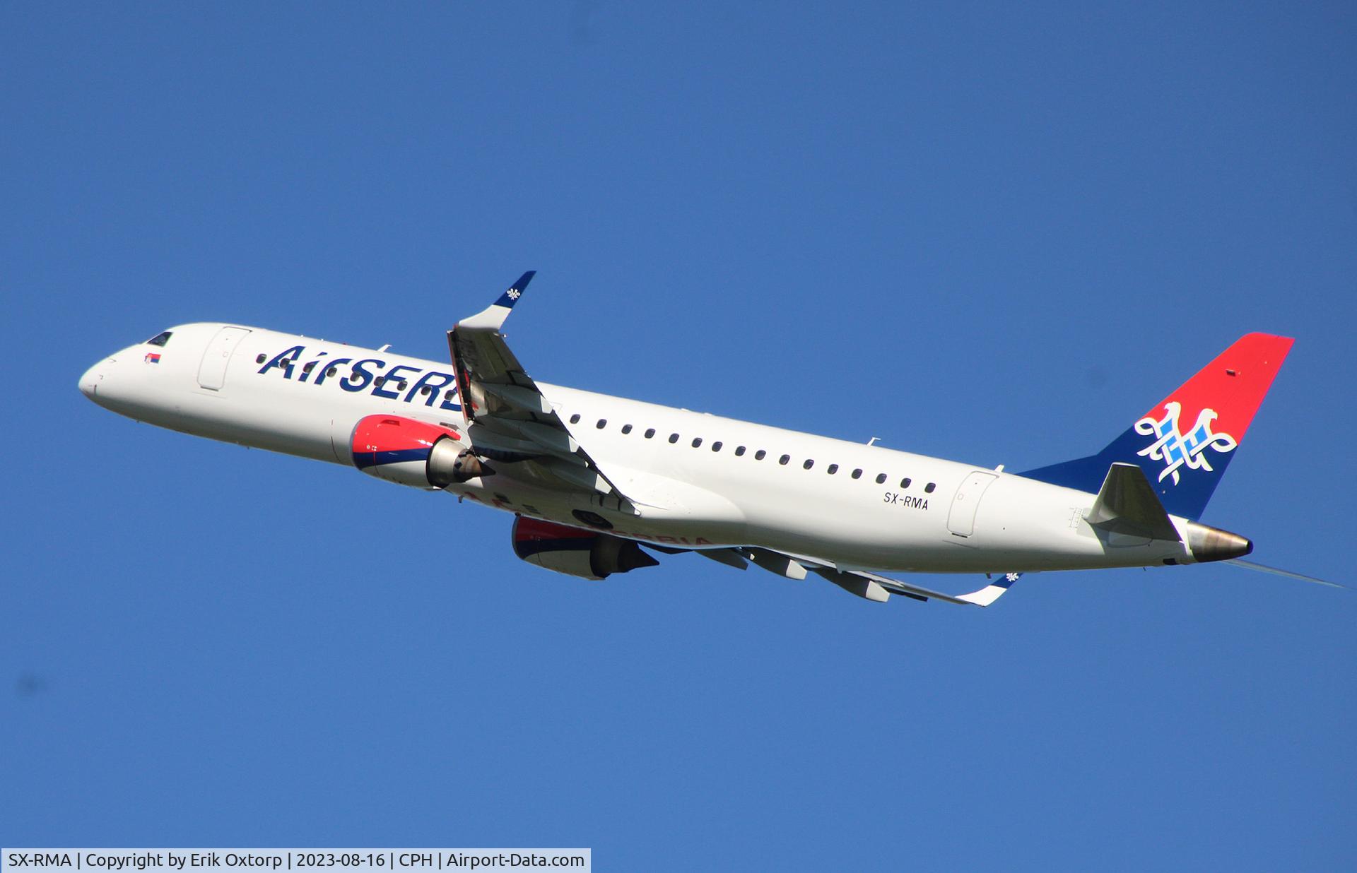 SX-RMA, 2010 Embraer ERJ-195LR C/N 19000361, SX-RMA taking off rw 22R. F/V in CPH