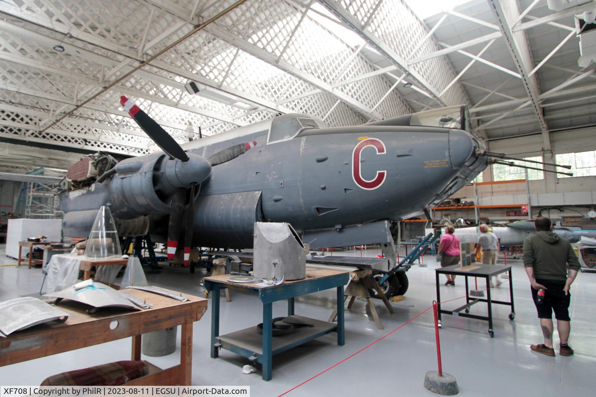 XF708, Avro 716 Shackleton MR.3/3 C/N Not found XF708, XF708 1959 Avro Shackleton MR3 RAF in restoration hangar IWM Duxford
