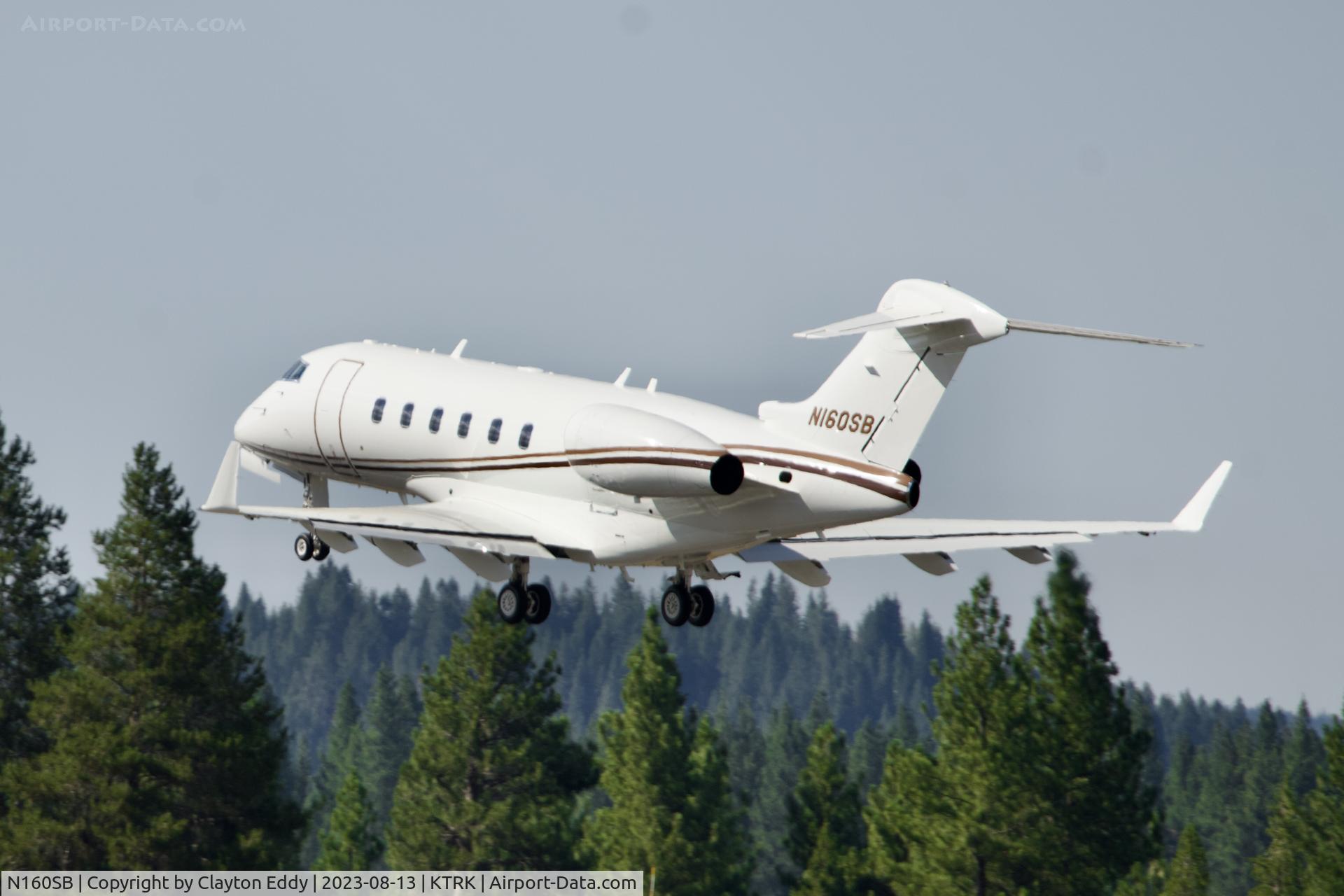 N160SB, Bombardier Challenger 300 (BD-100-1A10) C/N 20293, Truckee Tahoe airport in California 2023.