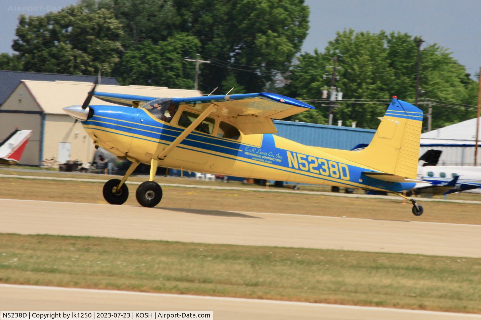 N5238D, 1957 Cessna 180A C/N 50136, This Cessna 180 arrives at EAA Air Venture 2023