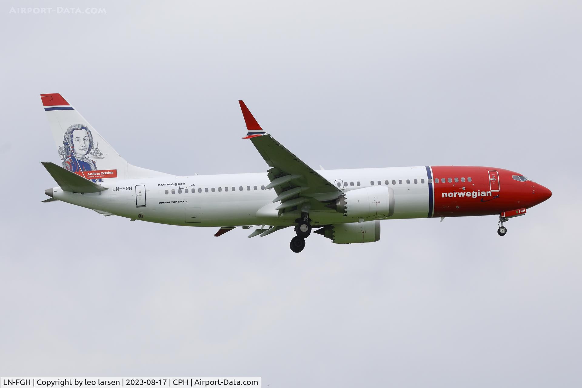 LN-FGH, 2022 Boeing 737-8 MAX C/N 43354, Copenhagen 17.8.2023